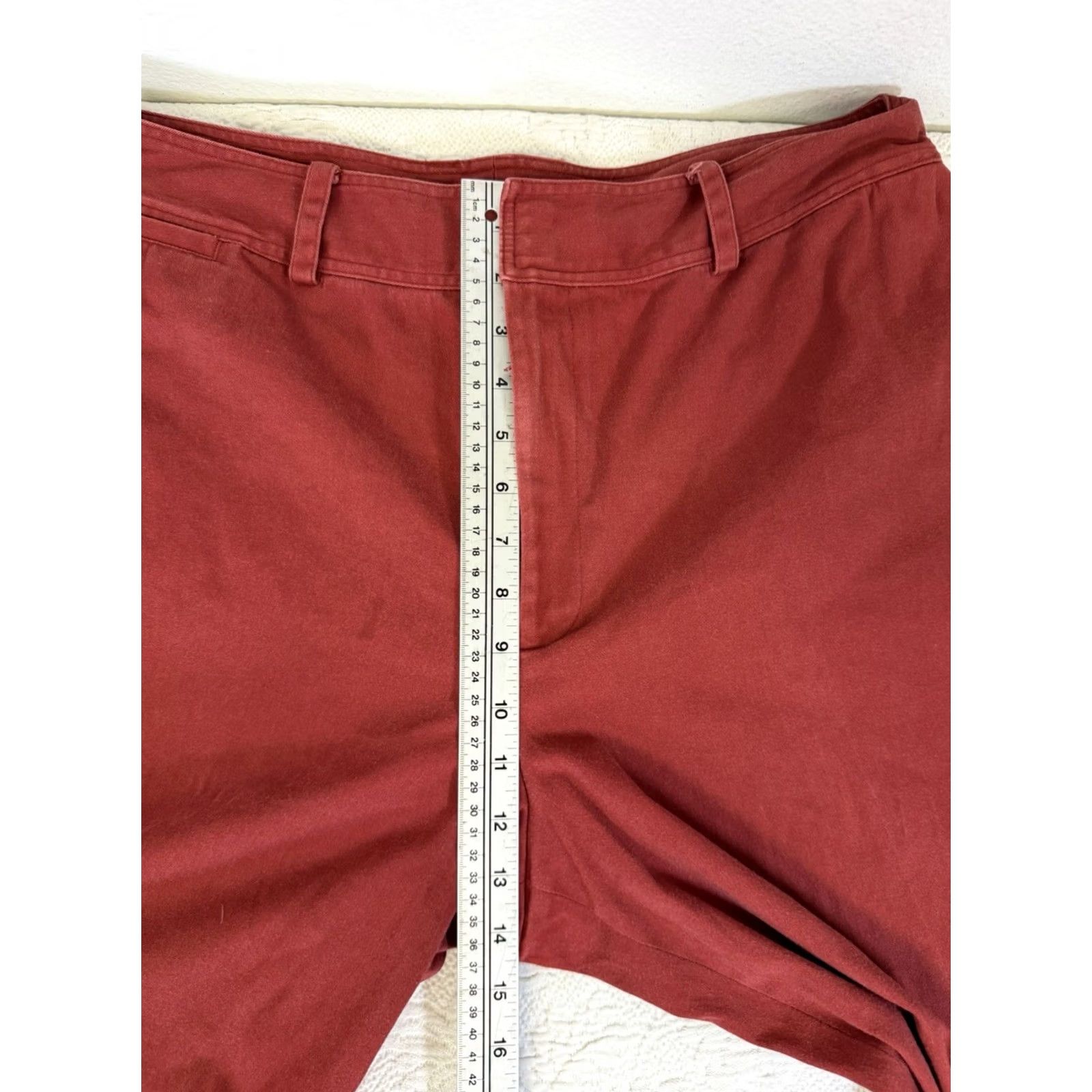Vintage J. Peterman Women’s Wide-Leg Ankle Pants Brick Red 27” Inseam Cotton Blend Plus Size 18 Office Career Size 40" / US 18 - 3 Thumbnail