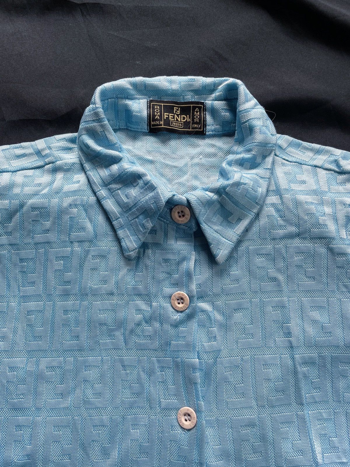 Fendi FENDI MONOGRAM BLUE BUTTON UP SHIRT Size S / US 4 / IT 40 - 3 Thumbnail