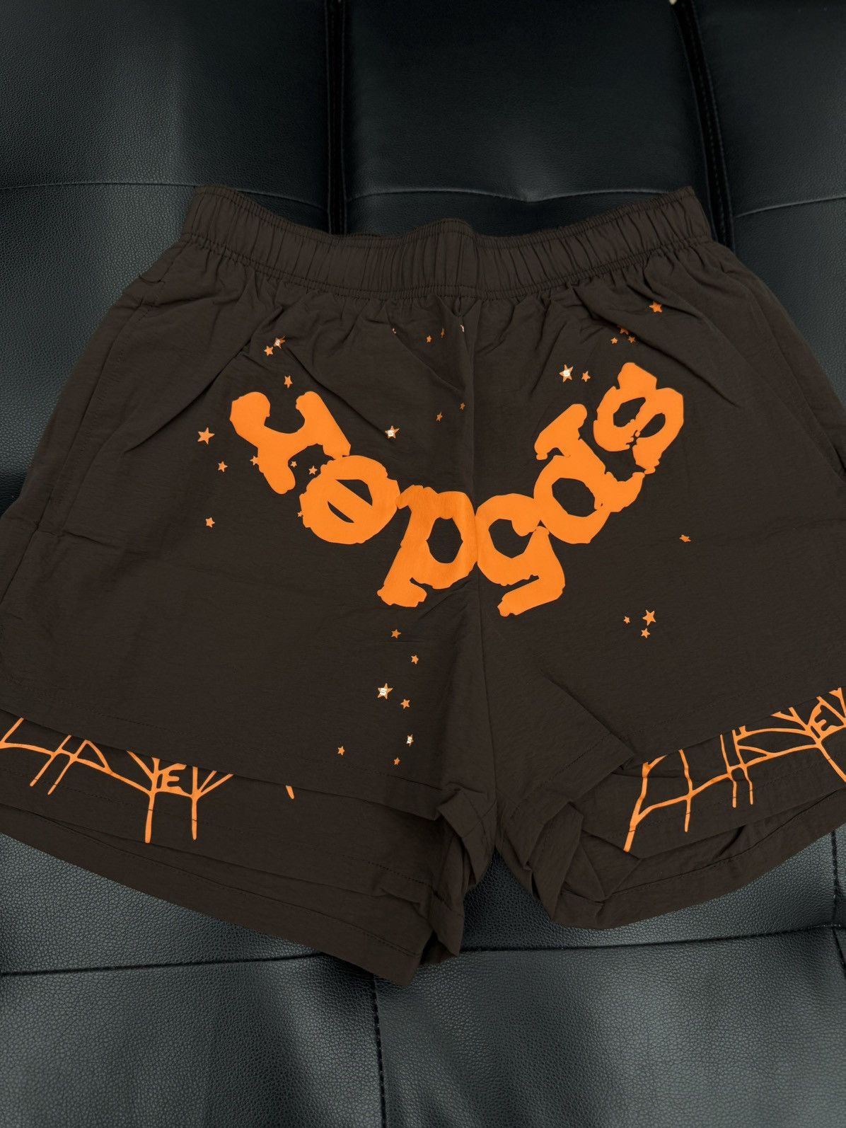 Sp5der Sp5der Double Layer WEB Shorts Size S (NEW) Brown Size US 29 - 2 Thumbnail