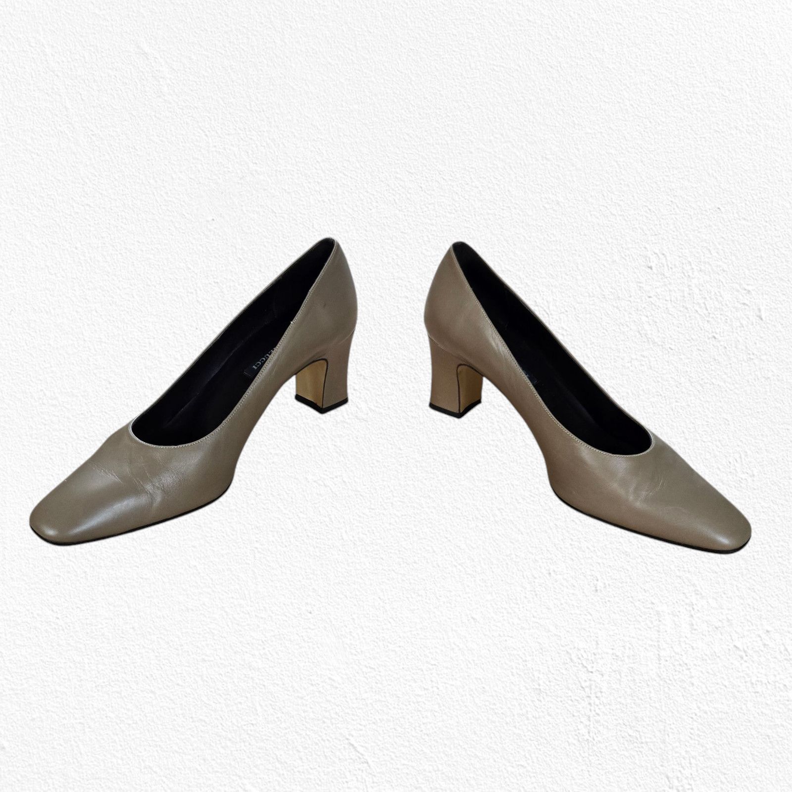 Vintage Vintage Sesto Meucci Taupe Square Toe Block Heel Size 9.5 Size US 9.5 / IT 39.5 - 4 Thumbnail