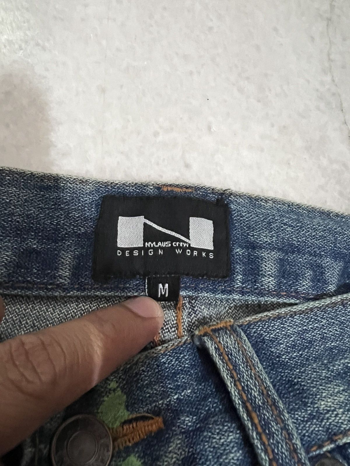 Japanese Brand FLARE 90’s NYLAUS DISTRESS PAINTER JEAN Size US 30 / EU 46 - 19 Thumbnail