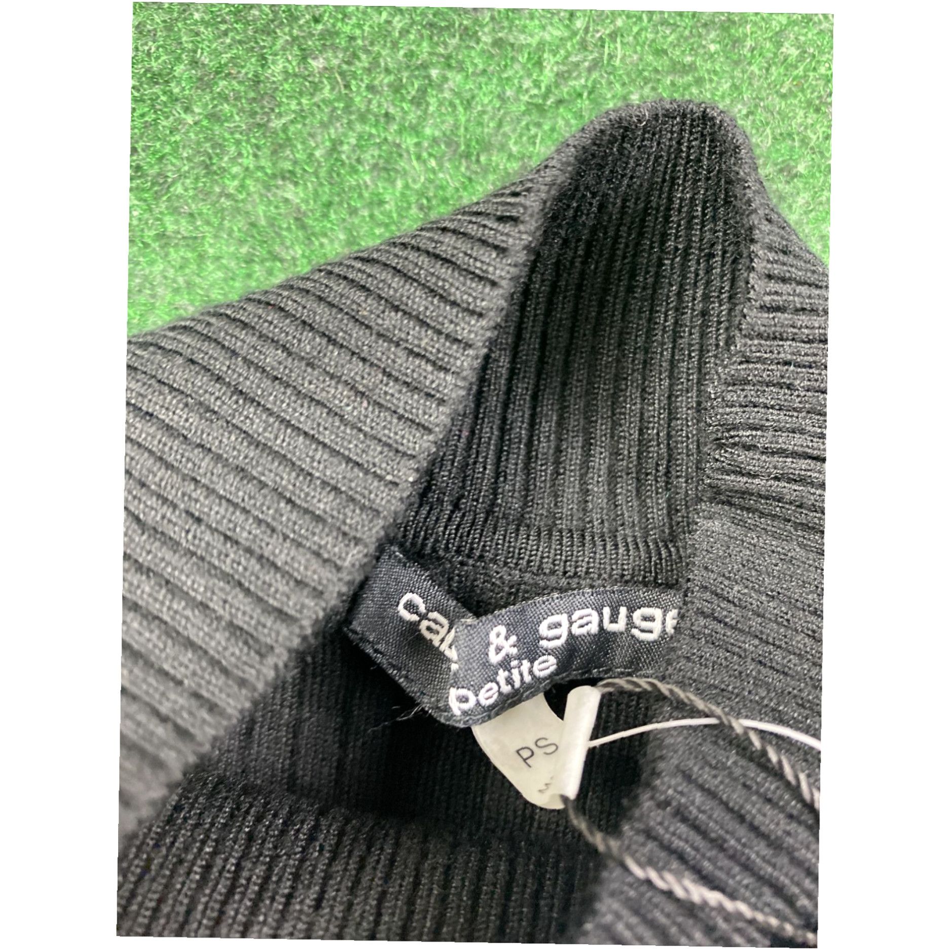 Vintage NEW Cable & Gauge Petite Small Black Ribbed Long Sleeve Fitted Button Front Size S / US 4 / IT 40 - 4 Thumbnail