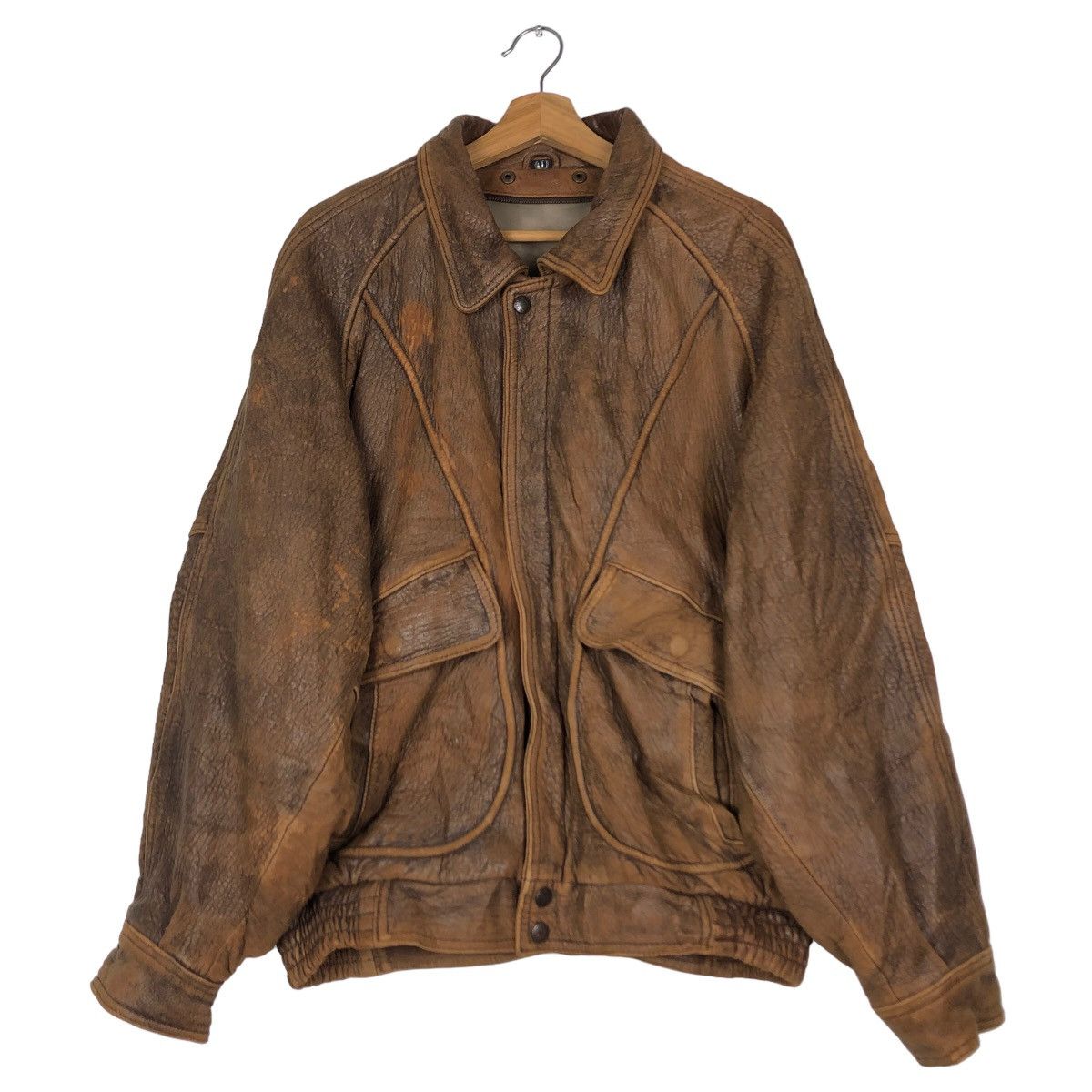 Issey Miyake 🔥Vintage Fly Leather Jacket Bomber Design Marilyn Manrose Size US M / EU 48-50 / 2 - 1 Thumbnail