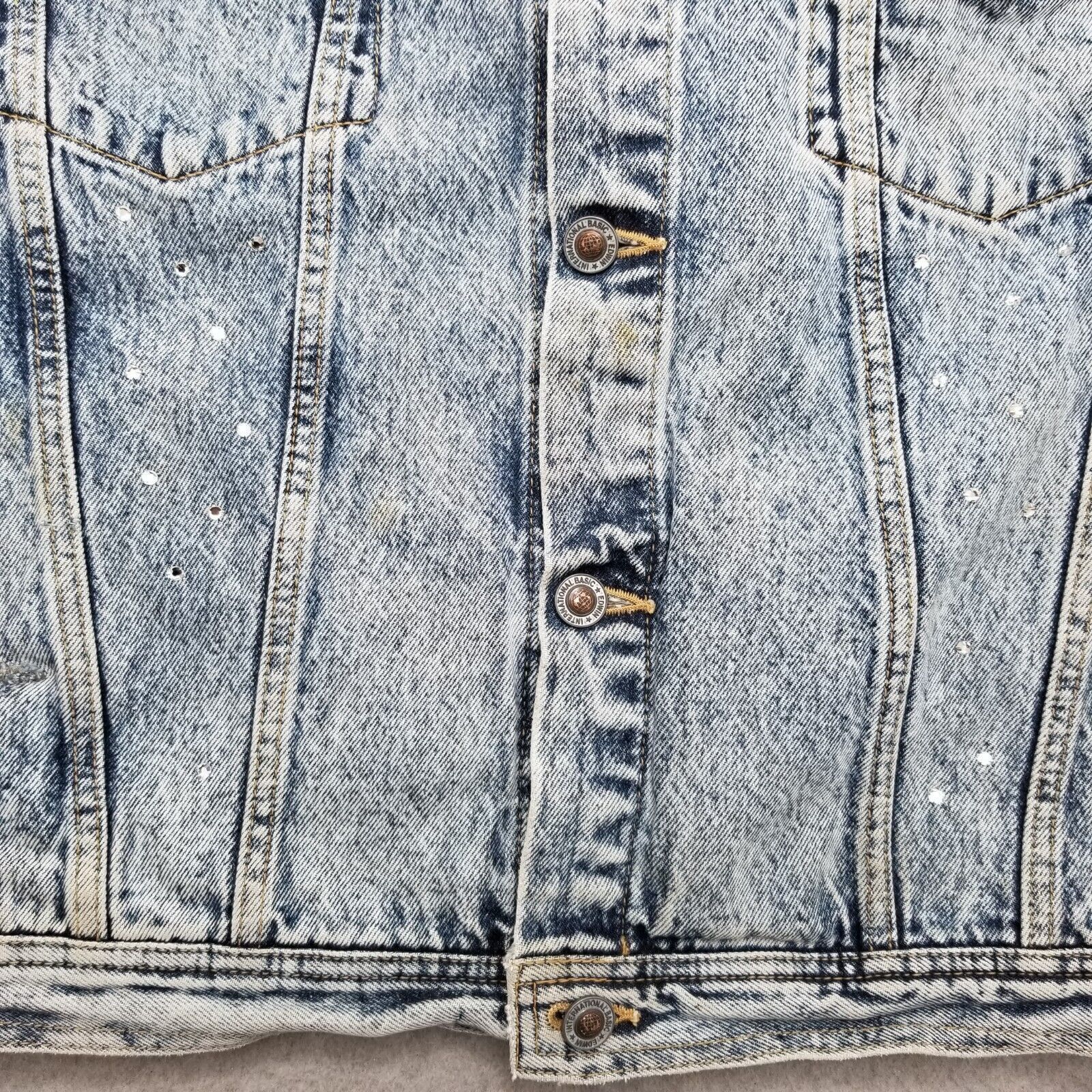 Other Edwin Jean Jacket Womens Large Blue Denim Pockets Stones Size L / US 10 / IT 46 - 5 Thumbnail