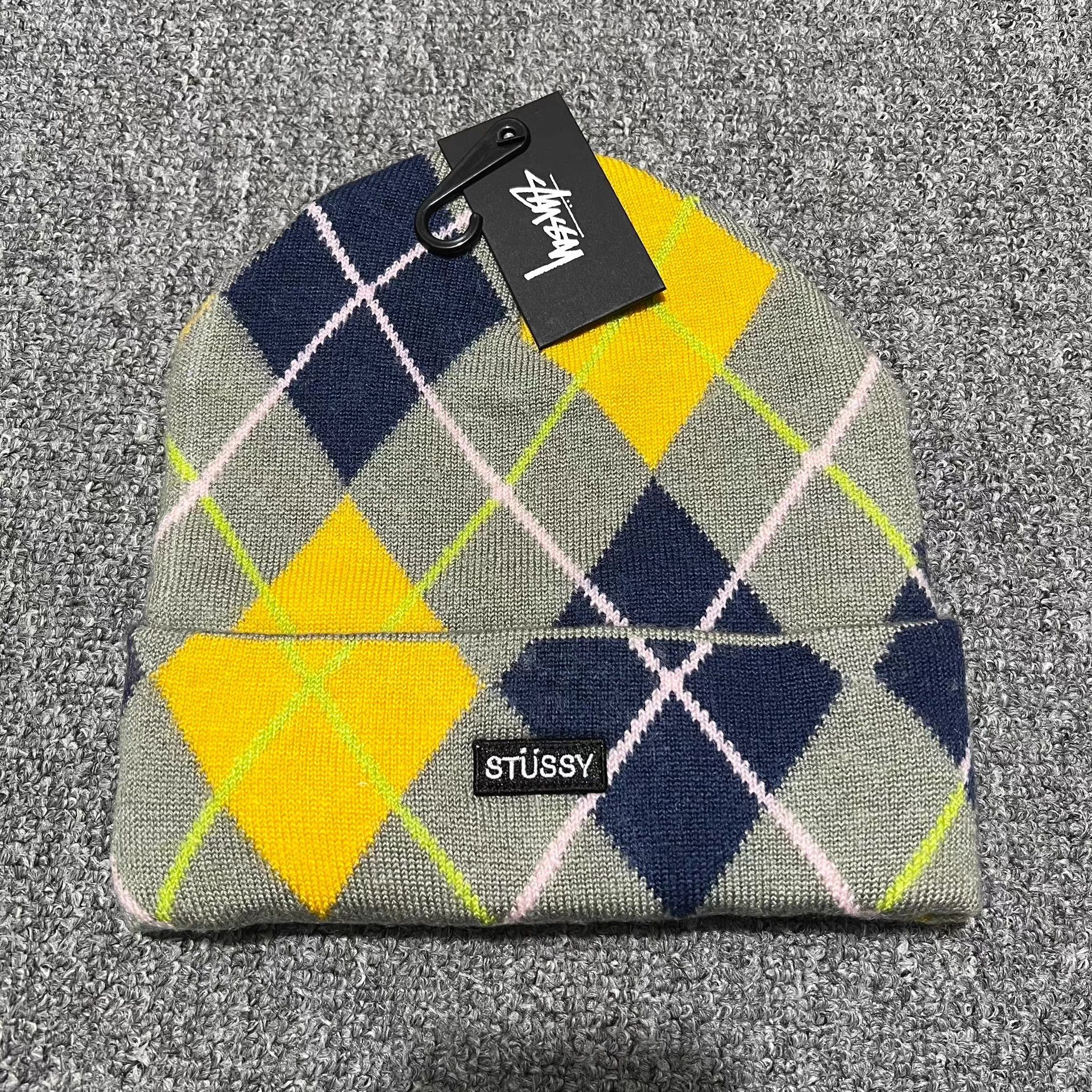 Stussy Stussy VintageEnglishPlaidEmbroidered Logo Knit Beanie Q7 Size ONE SIZE - 2 Thumbnail
