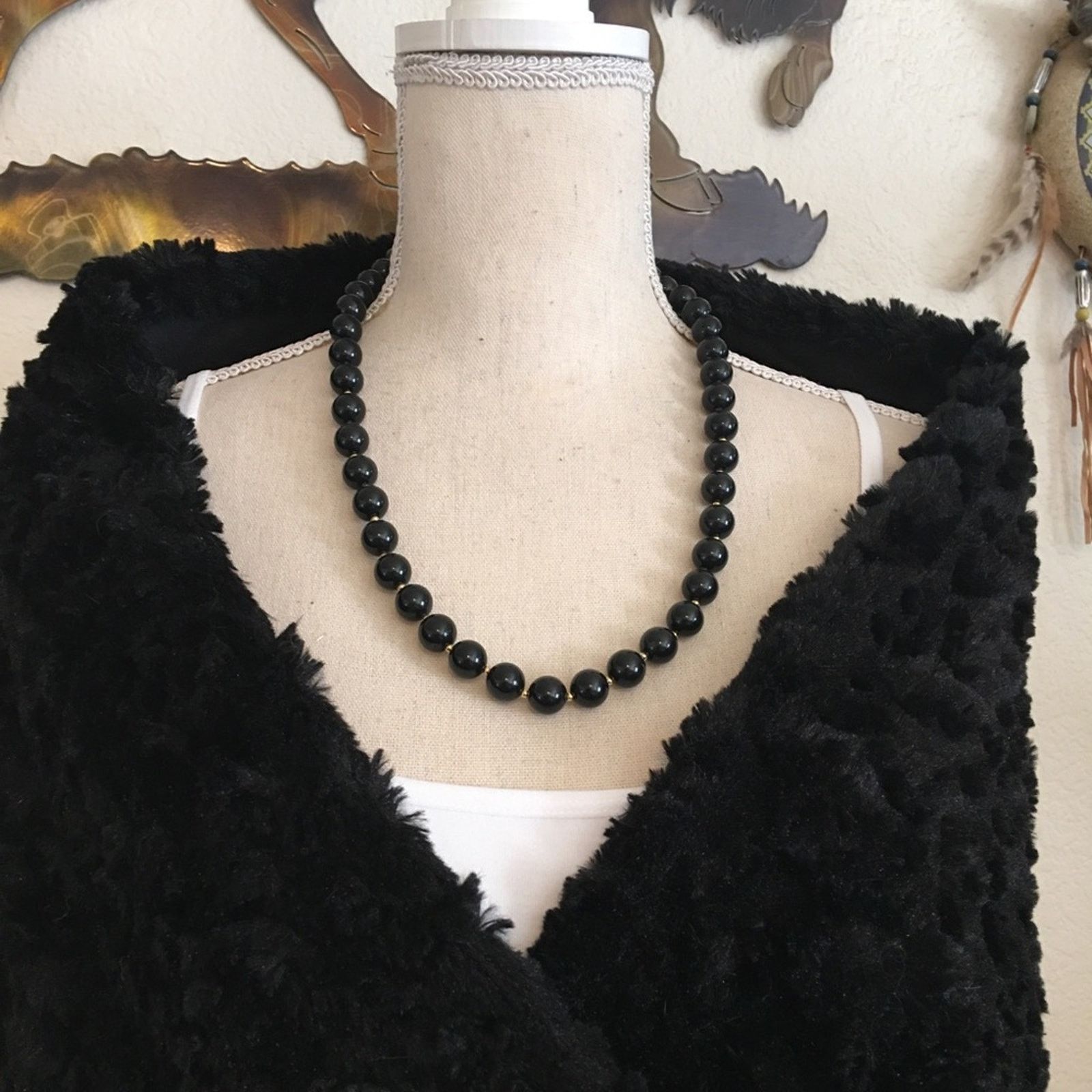 Vintage Vintage black glass pearl bead necklace Size ONE SIZE - 5 Thumbnail