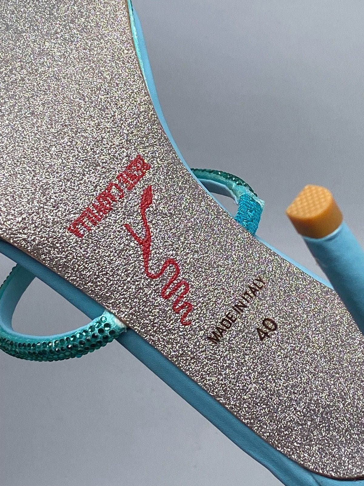 Rene Caovilla Rene Caovilla Blue Cleo Sandal With Crystals 105 size 40 Size US 10 / IT 40 - 12 Thumbnail