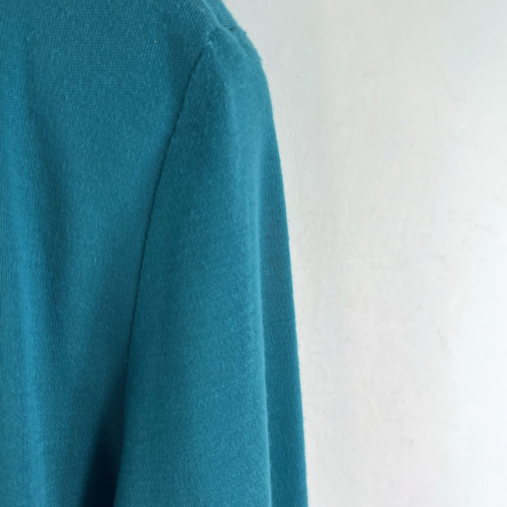 Vintage VINTAGE Caron Cardigan Sweater Womens Size 10 Teal Blue 80s Classic Lightweight V-Neck Long Sleeve Size L / US 10 / IT 46 - 2 Thumbnail