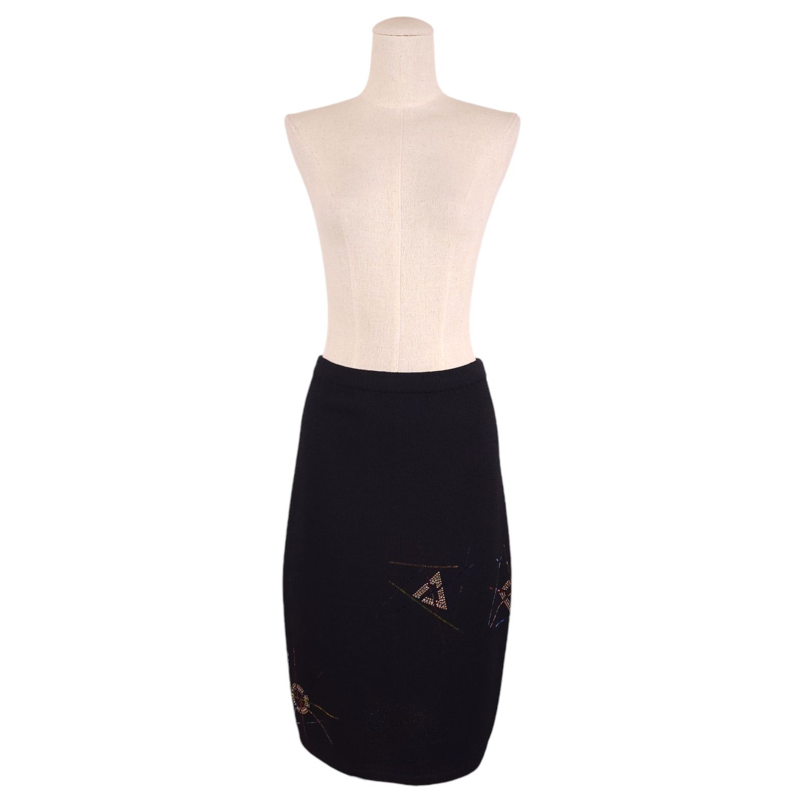 St. John St. John Santana Skirt Black Embellished Sz 2 Size 26" / US 2 / IT 38 - 2 Thumbnail