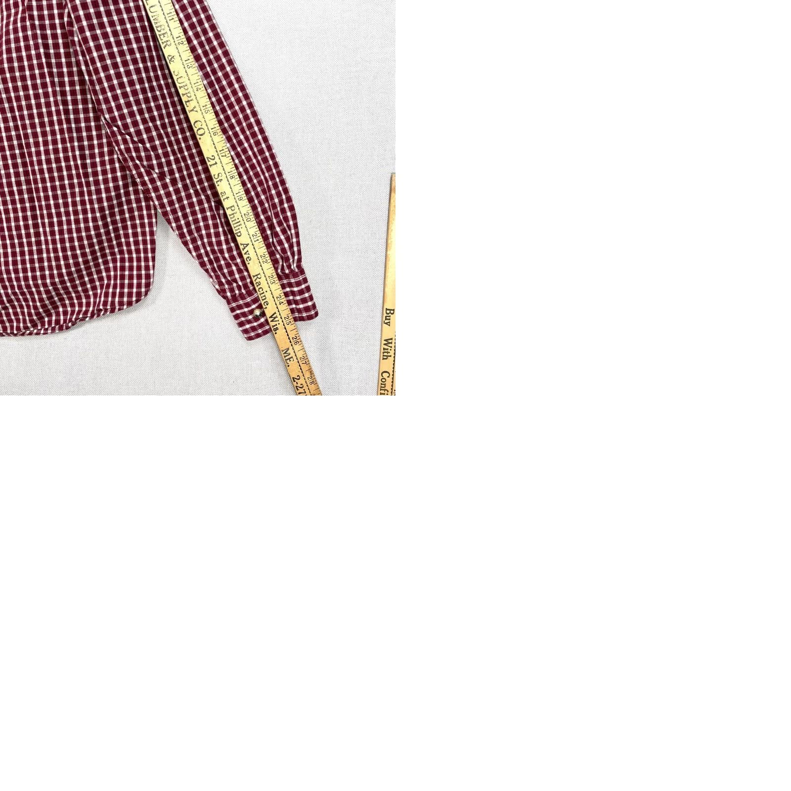 Wrangler Wrangler Shirt Mens L Red 100% Cotton Button-Up Long Sleeve Plaid Western Rockabilly Casual Vintage No Size US L / EU 52-54 / 3 - 9 Thumbnail
