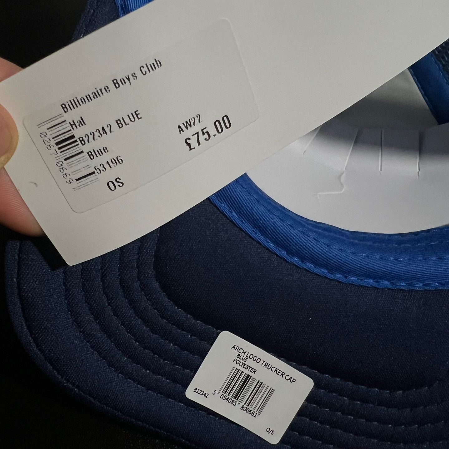 Billionaire Boys Club Billionaire Boys Club Blue Arch Logo Trucker Cap Size ONE SIZE - 4 Thumbnail