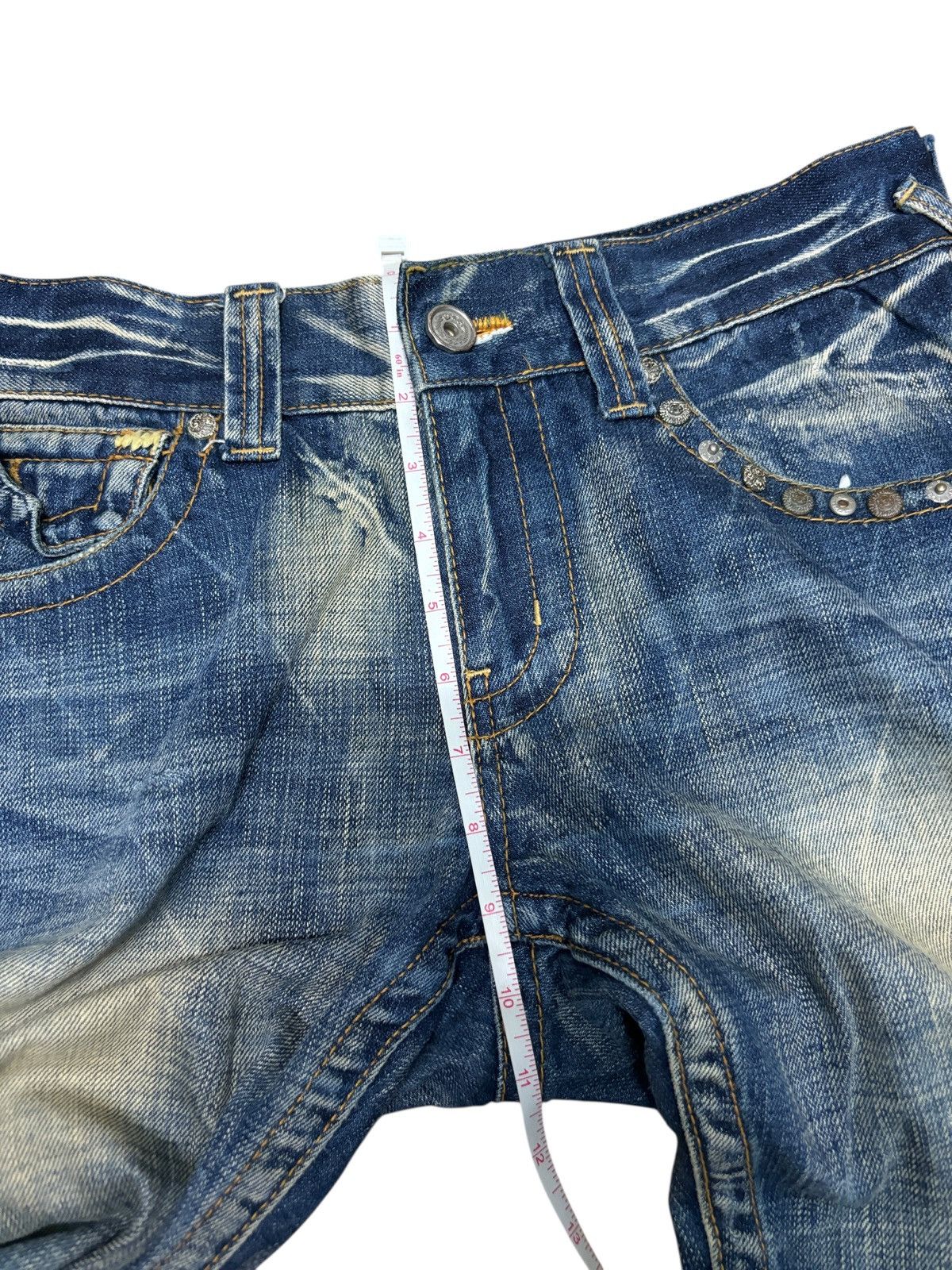 Japanese Brand Y2K Red Pepper Distressed Straight Denim Jeans Size US 31 - 10 Thumbnail