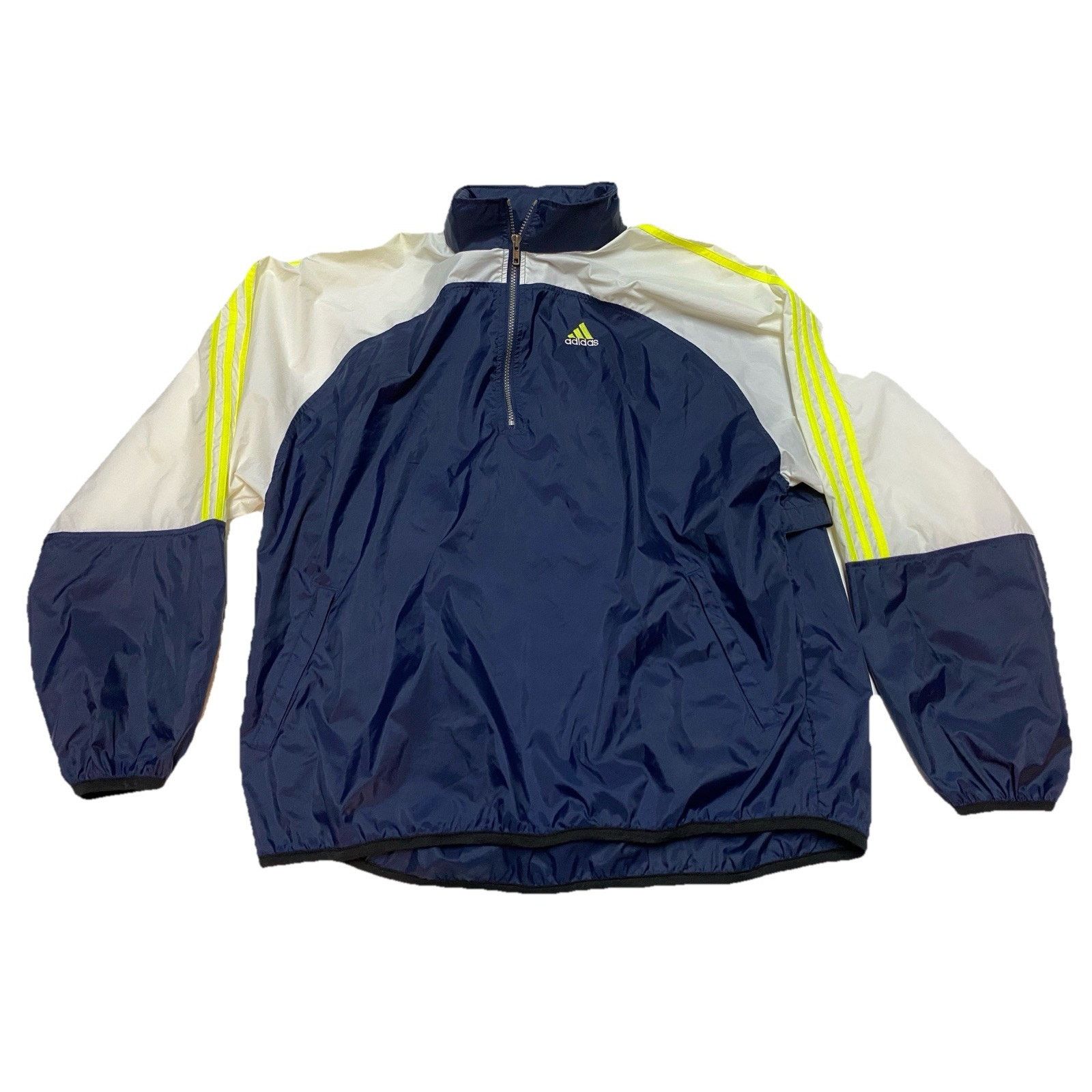Adidas Vtg Adidas Jacket 90s Coat Retro Blue Green Mens Size XL Size US XL / EU 56 / 4 - 1 Thumbnail