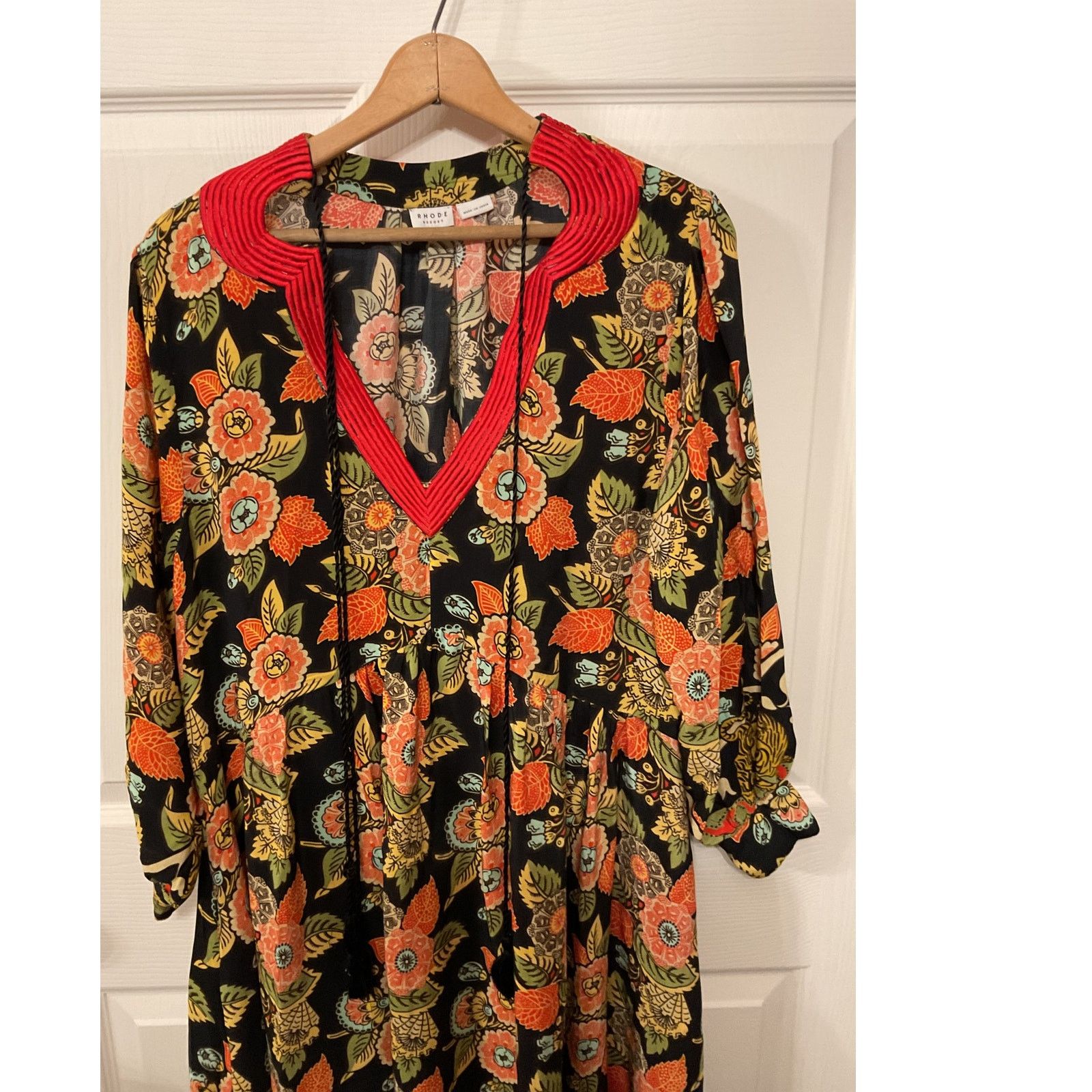 RHODE Rhode Resort 100% Silk Orange Floral Maxi Kaftan Dress, M Size M / US 6-8 / IT 42-44 - 1 Thumbnail
