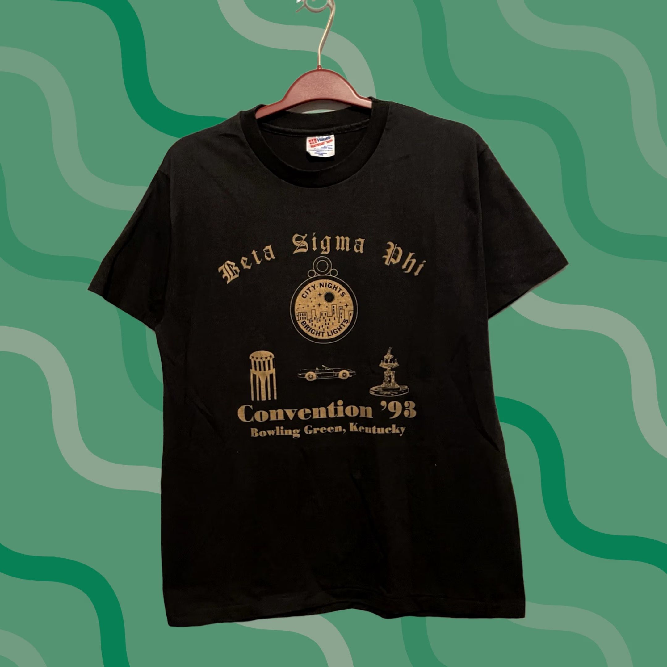 Hanes VINTAGE 90s Beta Sigma Phi Fraternity Convention T-Shirt Hanes Black Short Sleeve Cotton L Men Size L Graphic Print 90s Mens Size US L / EU 52-54 / 3 - 1 Thumbnail