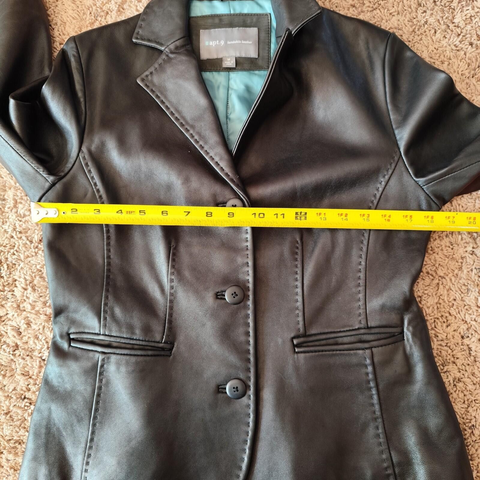 Apt. 9 apt .9 Women's Blazer Black Lambskin Leather Size M Size M / US 6-8 / IT 42-44 - 11 Thumbnail