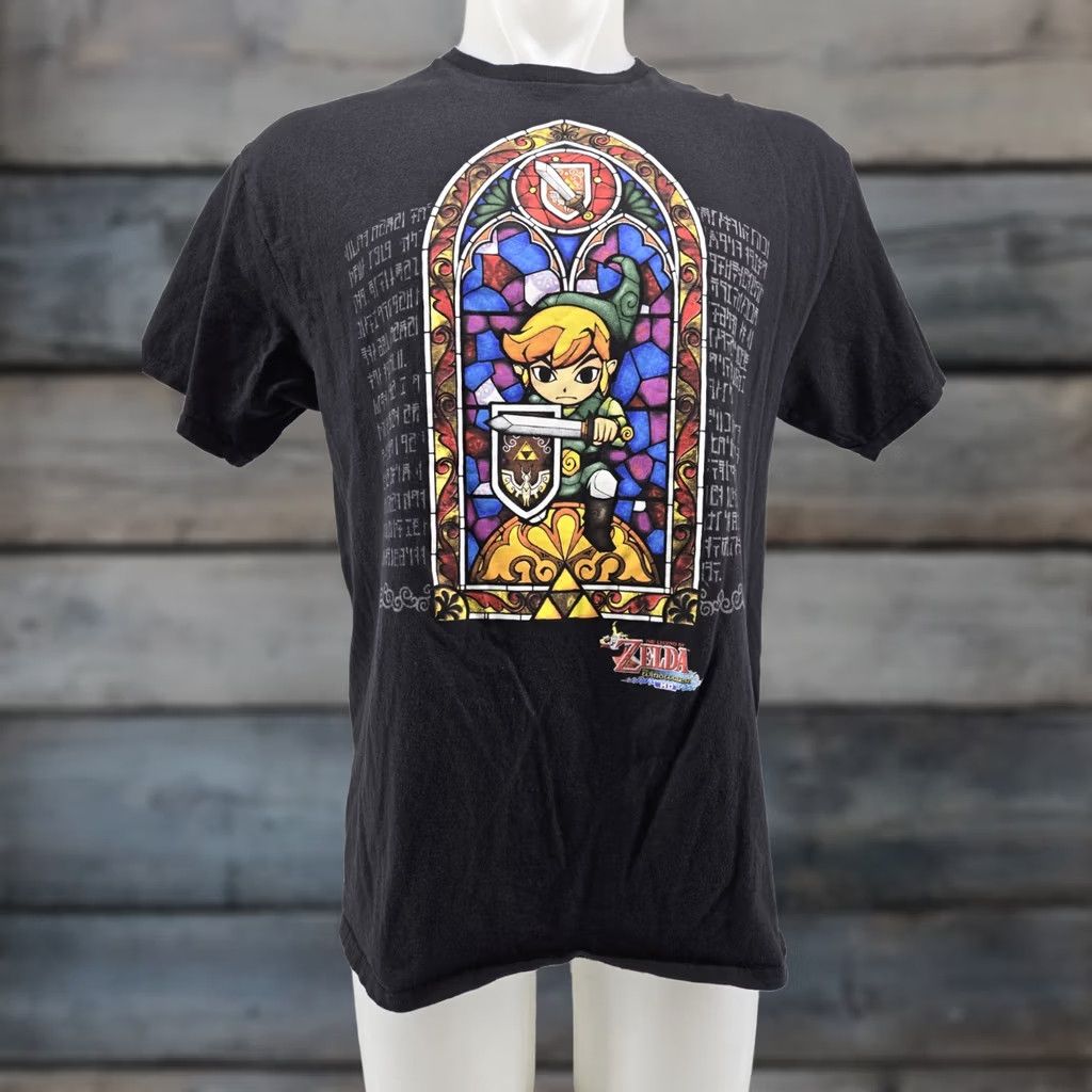 Nintendo VINTAGE The Legend of Zelda Windwaker T-Shirt Nintendo 2014 Black L Mens Shirt Graphic Print Crew Neck Short Sleeve Nintendo - Size US L / EU 52-54 / 3 - 1 Thumbnail