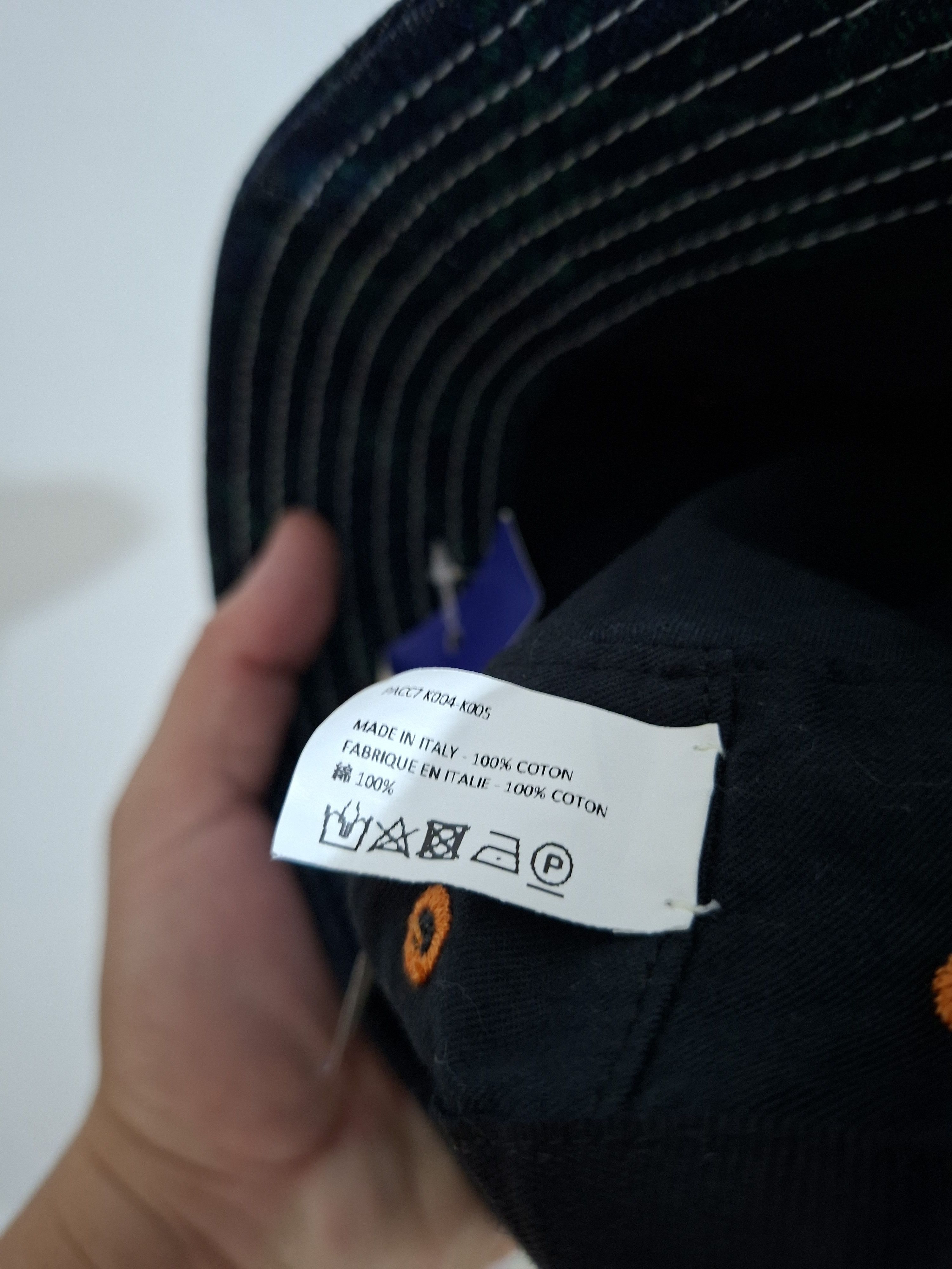 PACCBET Rassvet Navy and Green Check Contrast Stitch Bucket Hat Size ONE SIZE - 7 Thumbnail