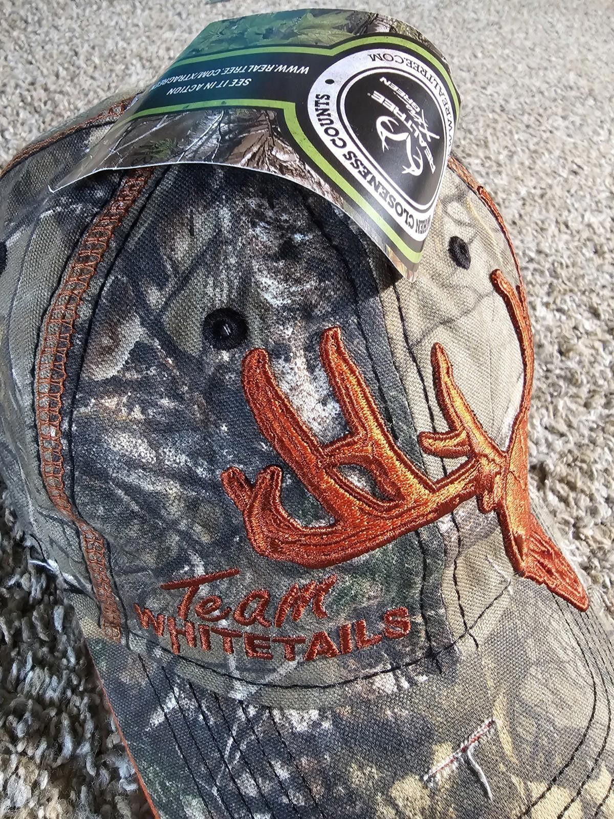 Realtree Team Whitetails real tree xtra green NWT camo strapback hat Size ONE SIZE - 2 Thumbnail