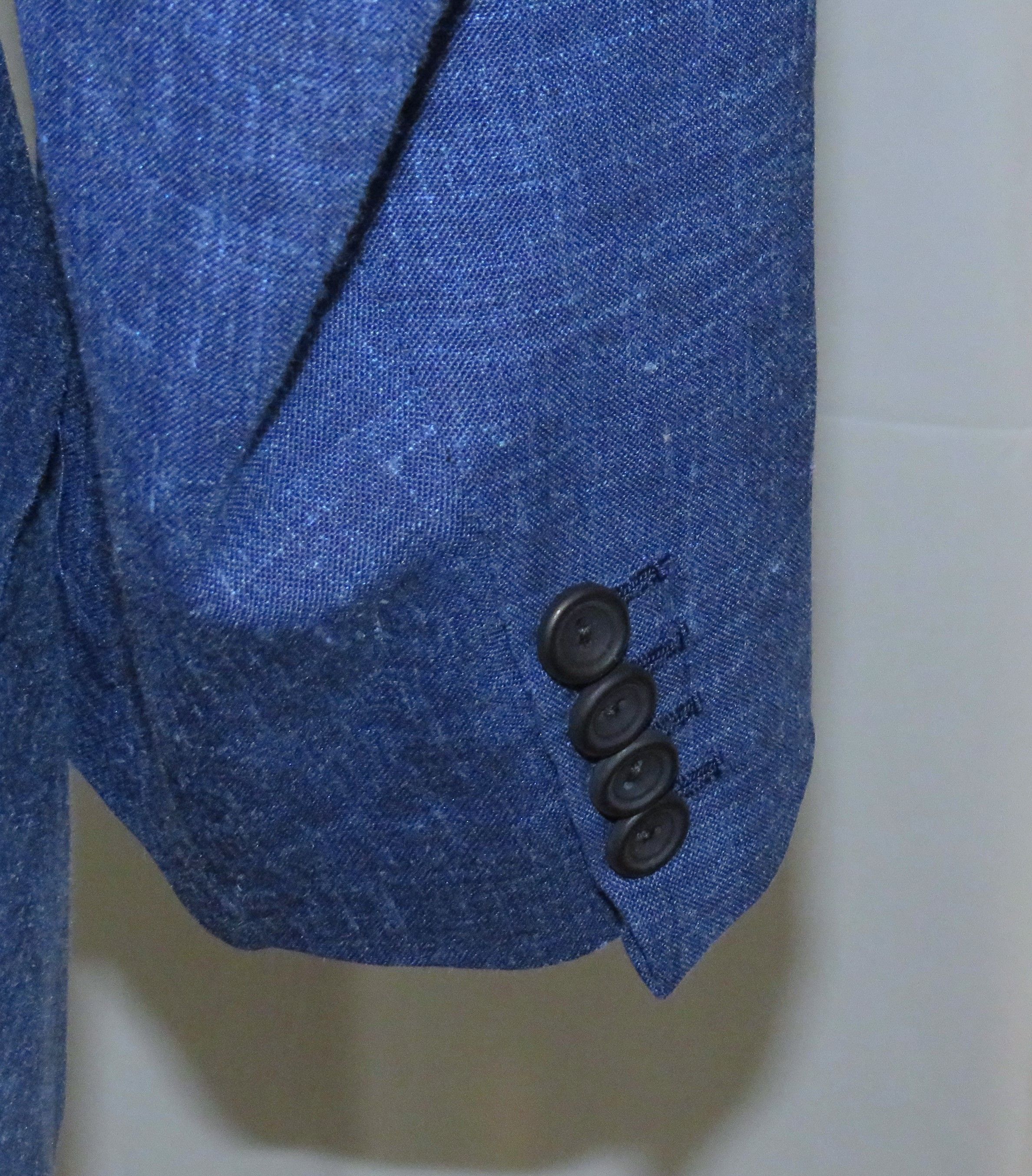 Huntsman Savile Row Bespoke Blue Melange One Button Sport Coat 36S Size 36S - 10 Thumbnail