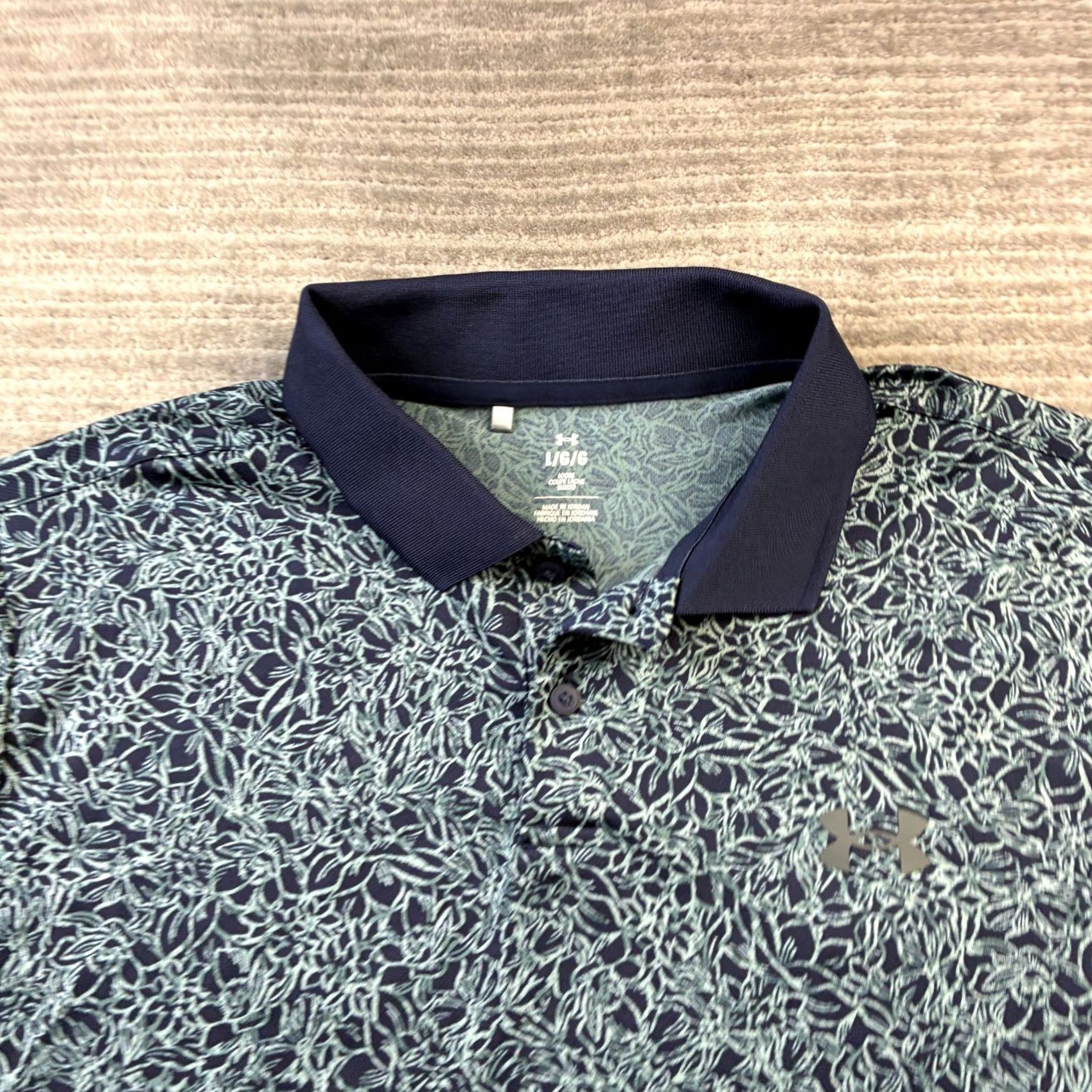 Under Armour Under Armour Polo Shirt Mens Large Blue Golf All Over Print Printed Performance Shirt Size US L / EU 52-54 / 3 - 4 Thumbnail