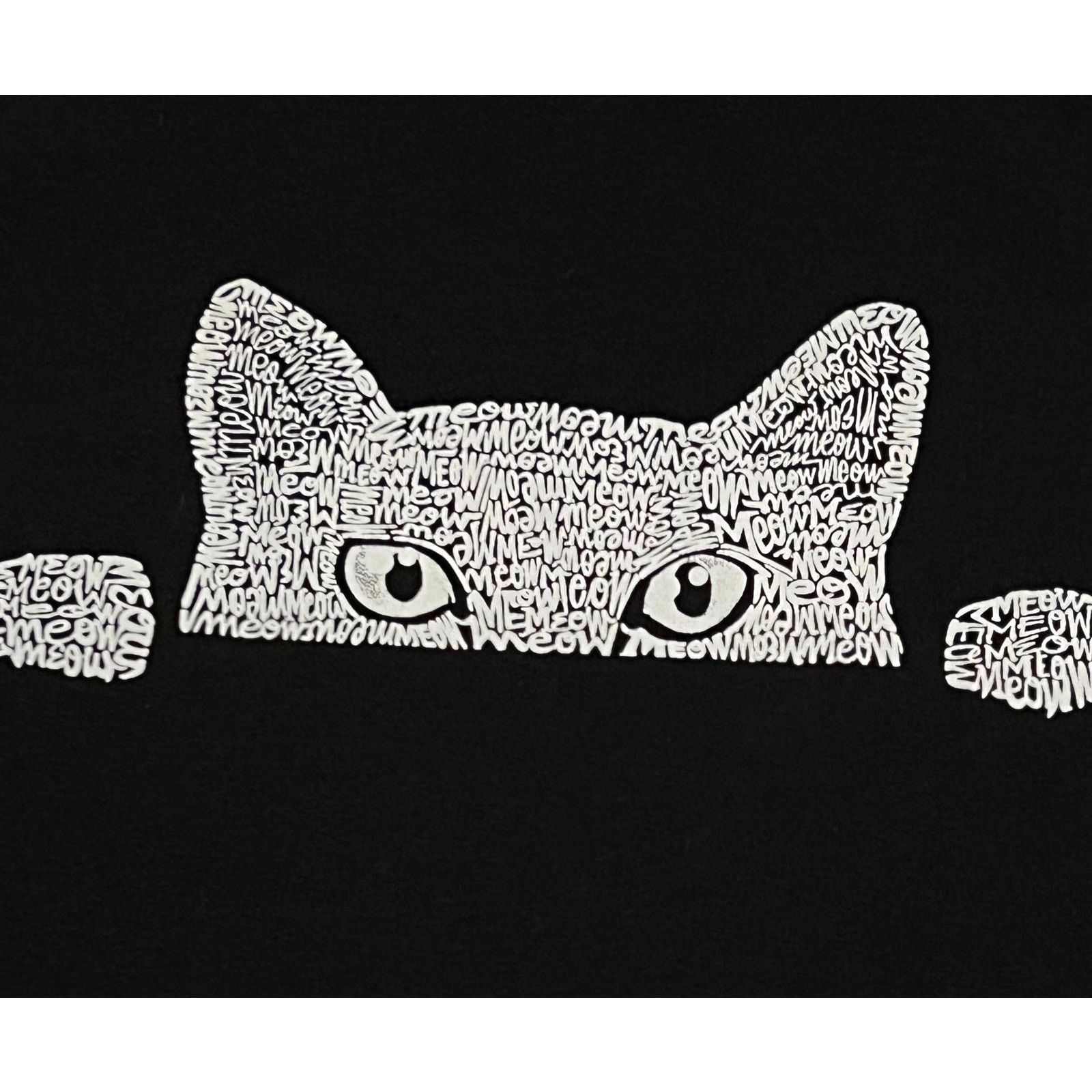 Other Peeking Cat Meow Black T-Shirt LA POP ART Women's Word Art Size L / US 10 / IT 46 - 2 Thumbnail