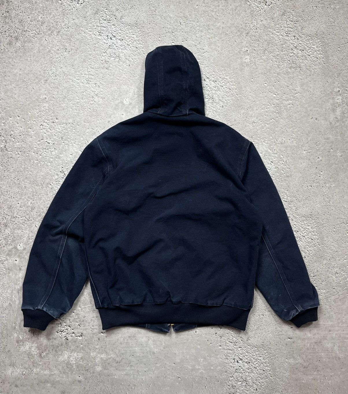 Carhartt Vintage Carhartt Hooded Work Jacket Faded Blue Distressed Size US L / EU 52-54 / 3 - 9 Thumbnail