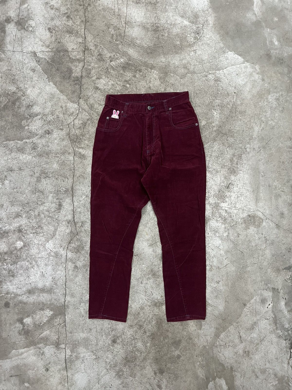 20471120 20471120 Hyoma ‘Blue Line’ Maroon Corduroy Trousers Pants Size US 29 - 1 Thumbnail