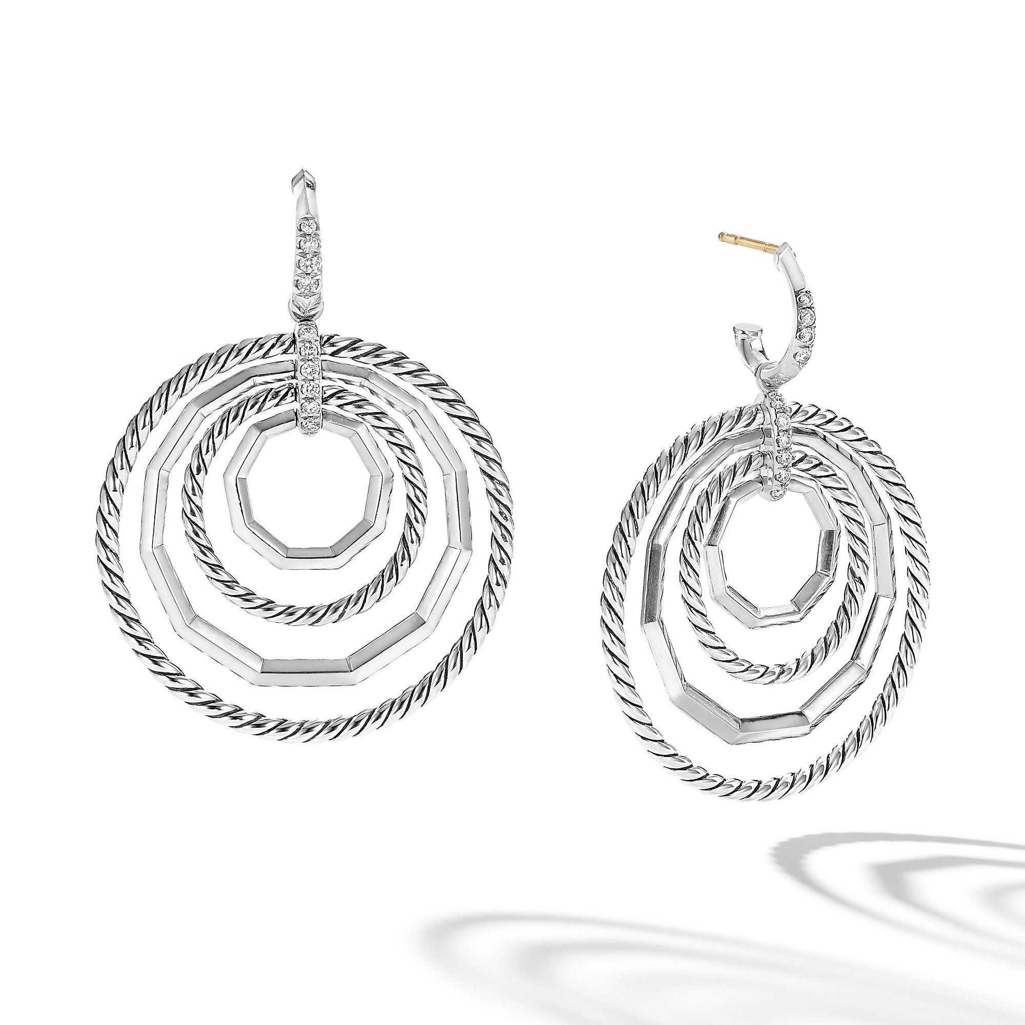 David Yurman o1w1db10525 E14728D Earrings in Silver with Pave Diamond Size ONE SIZE - 1 Preview