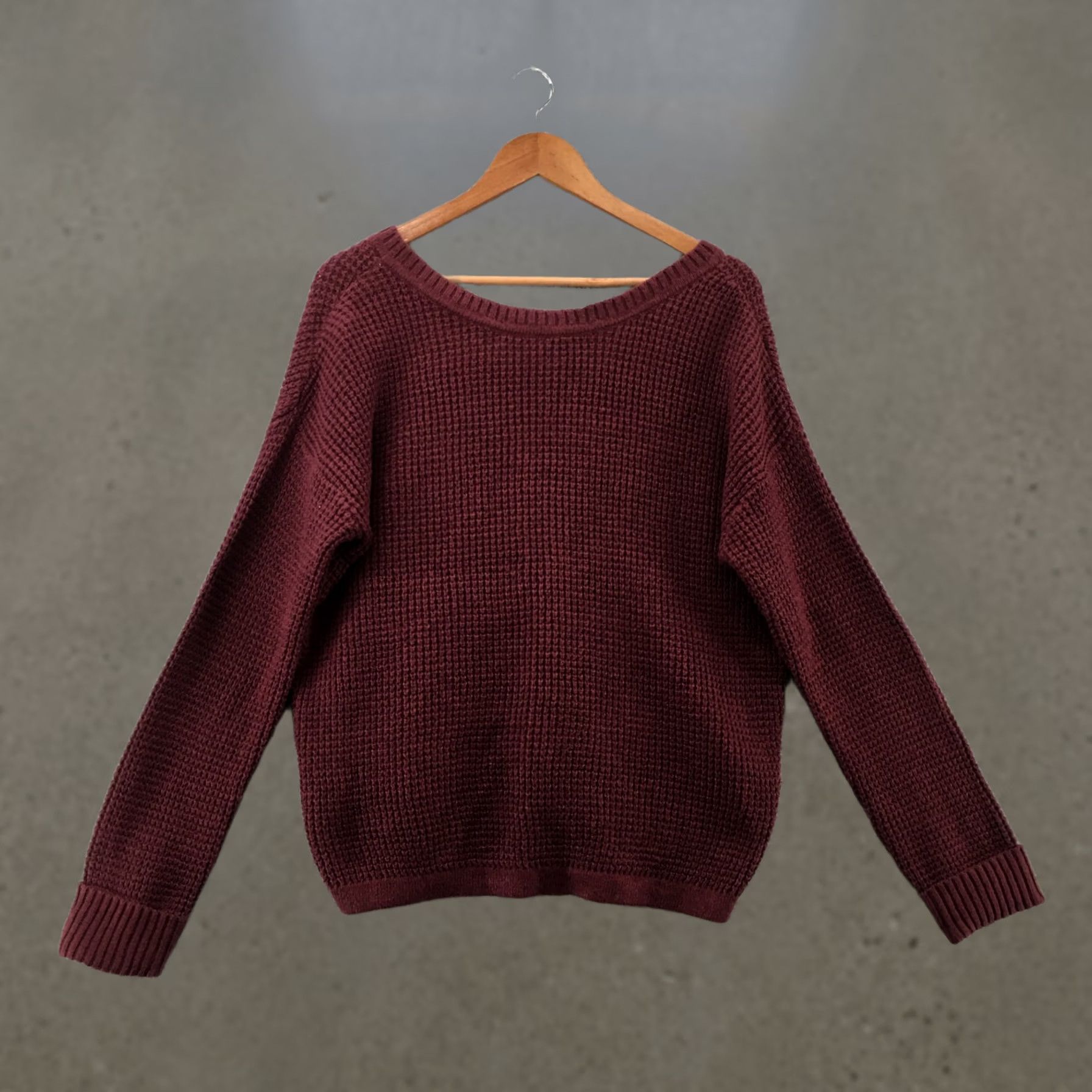 Vintage Peyton Jensen Pullover Sweater Womens M Burgendy Cotton Blend Long Sleeve Knit Shirt Mens? Size M / US 6-8 / IT 42-44 - 1 Thumbnail
