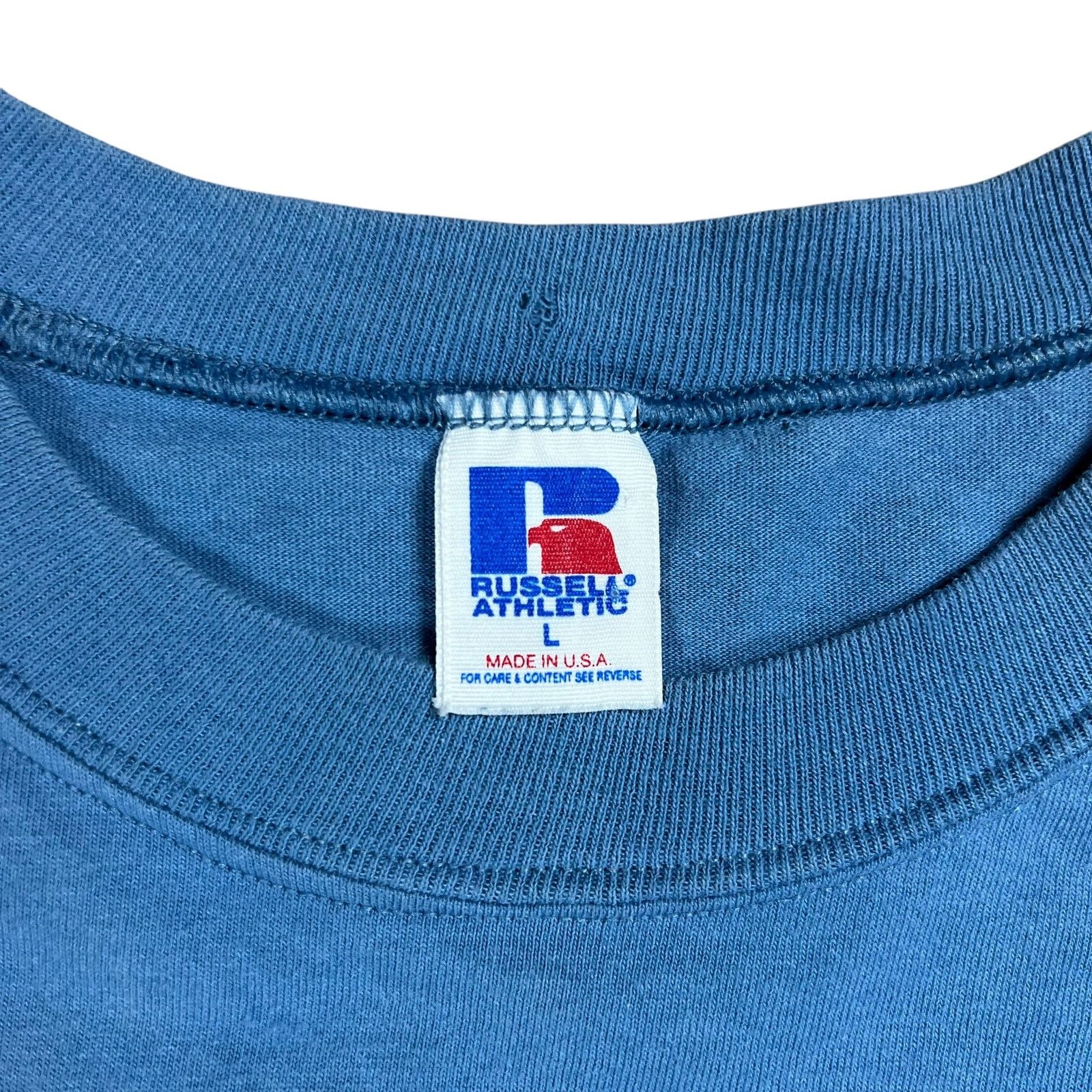 Russell Athletic × Vintage Vintage 90s Russell Athletic Get Tough promo shirt shirt tee Size US L / EU 52-54 / 3 - 6 Thumbnail