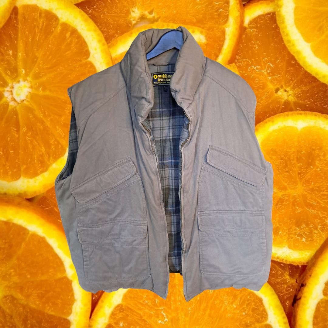 Other Vintage Men's OshKosh B'Gosh Tan Zip Up Flannel Lined Vest S Size US XL / EU 56 / 4 - 2 Thumbnail