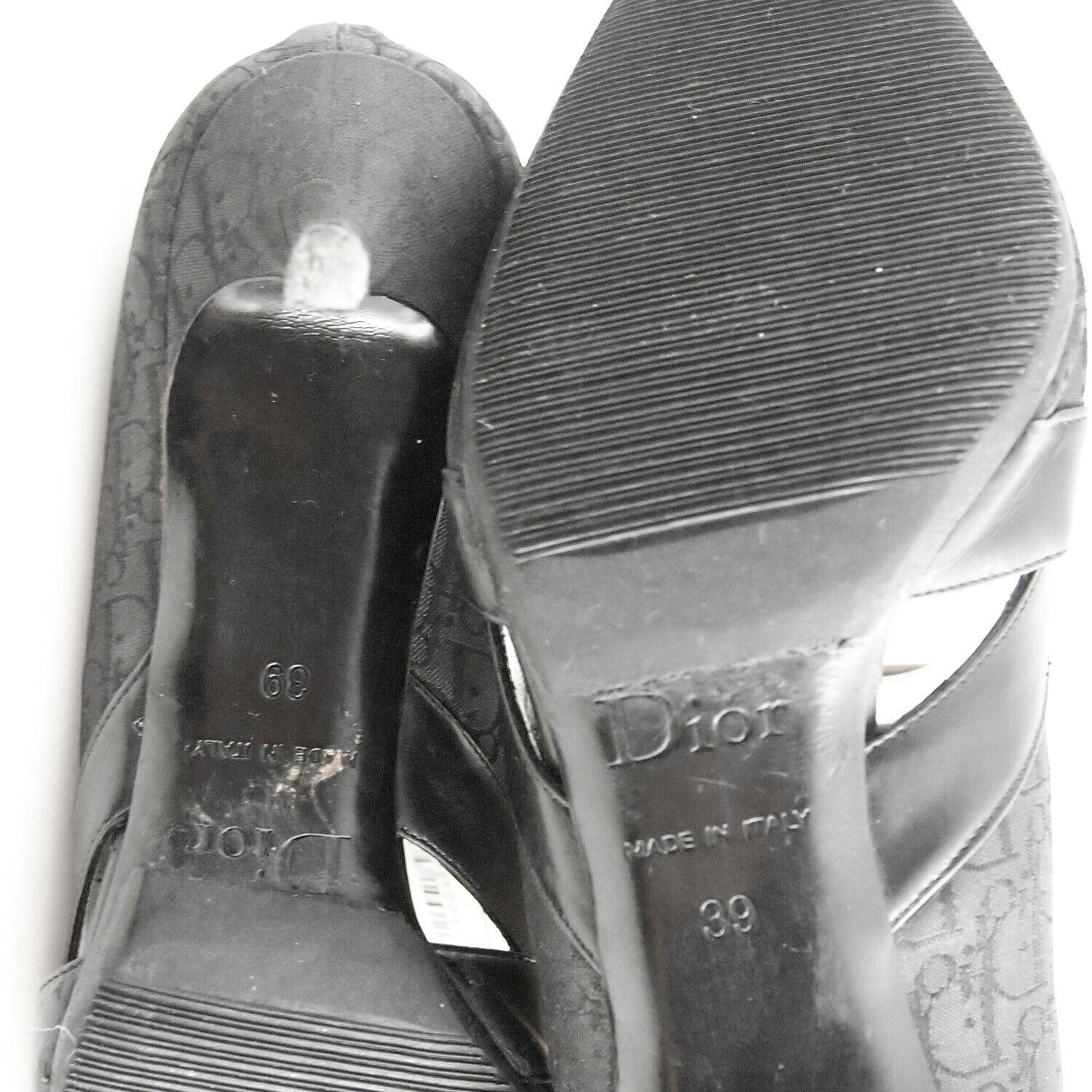 Dior Dior Oblique Heels Black Leather Fabric Womens US 9 EU 39 Size US 9 / IT 39 - 8 Thumbnail