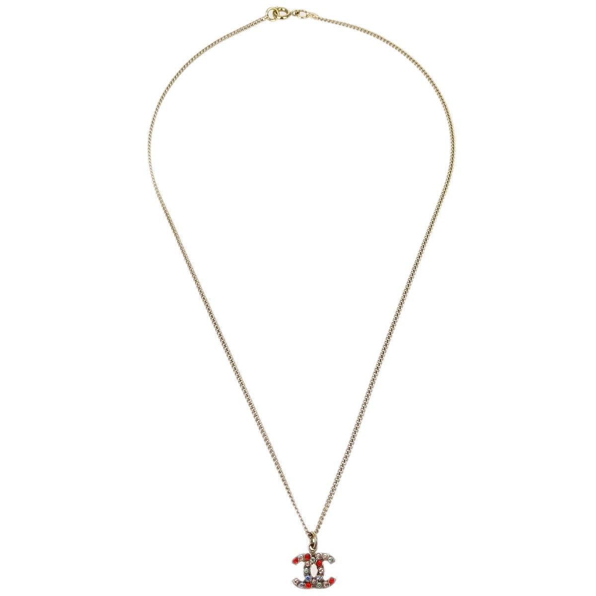Chanel Chanel Rainbow CC Pendant Necklace Metal and Crystals Size ONE SIZE - 1 Thumbnail