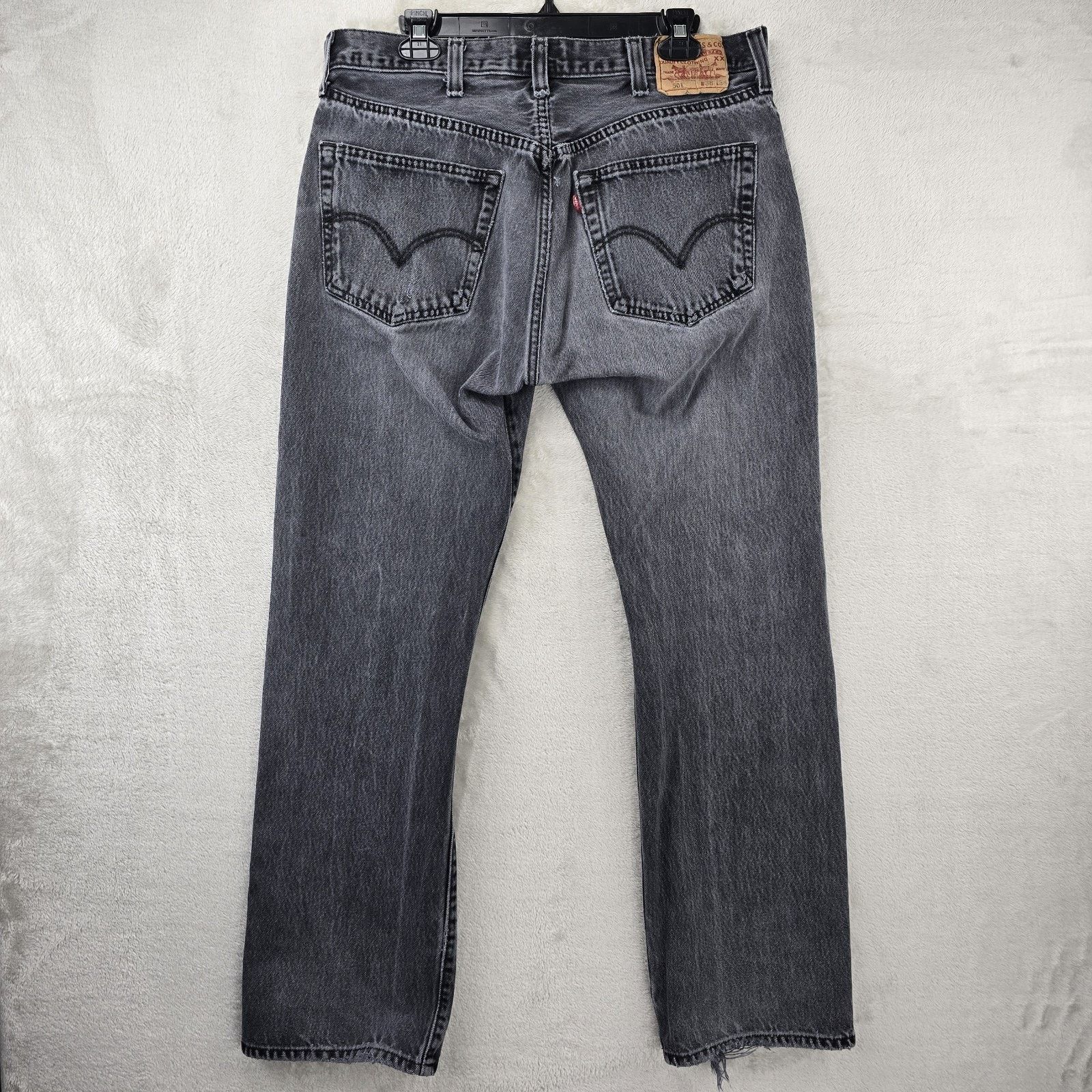 Levi's Levis 501 Jeans Mens 38x34 (Fits 34x30) Black Button Fly Y2K Size US 34 / EU 50 - 9 Thumbnail