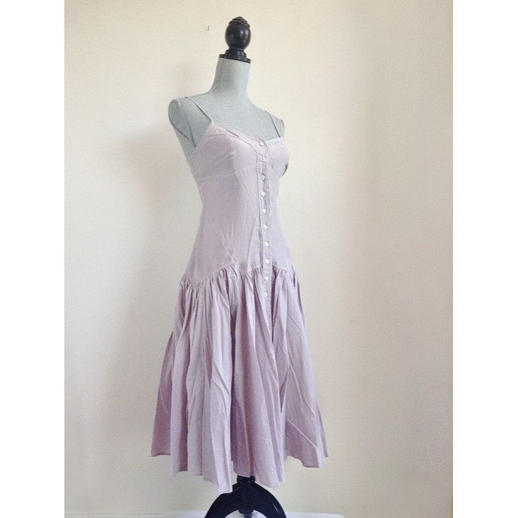 Armani Exchange Armani Exchange Archival Lavender Silk Cotton Midi Dress 4 W Size S / US 4 / IT 40 - 12 Thumbnail