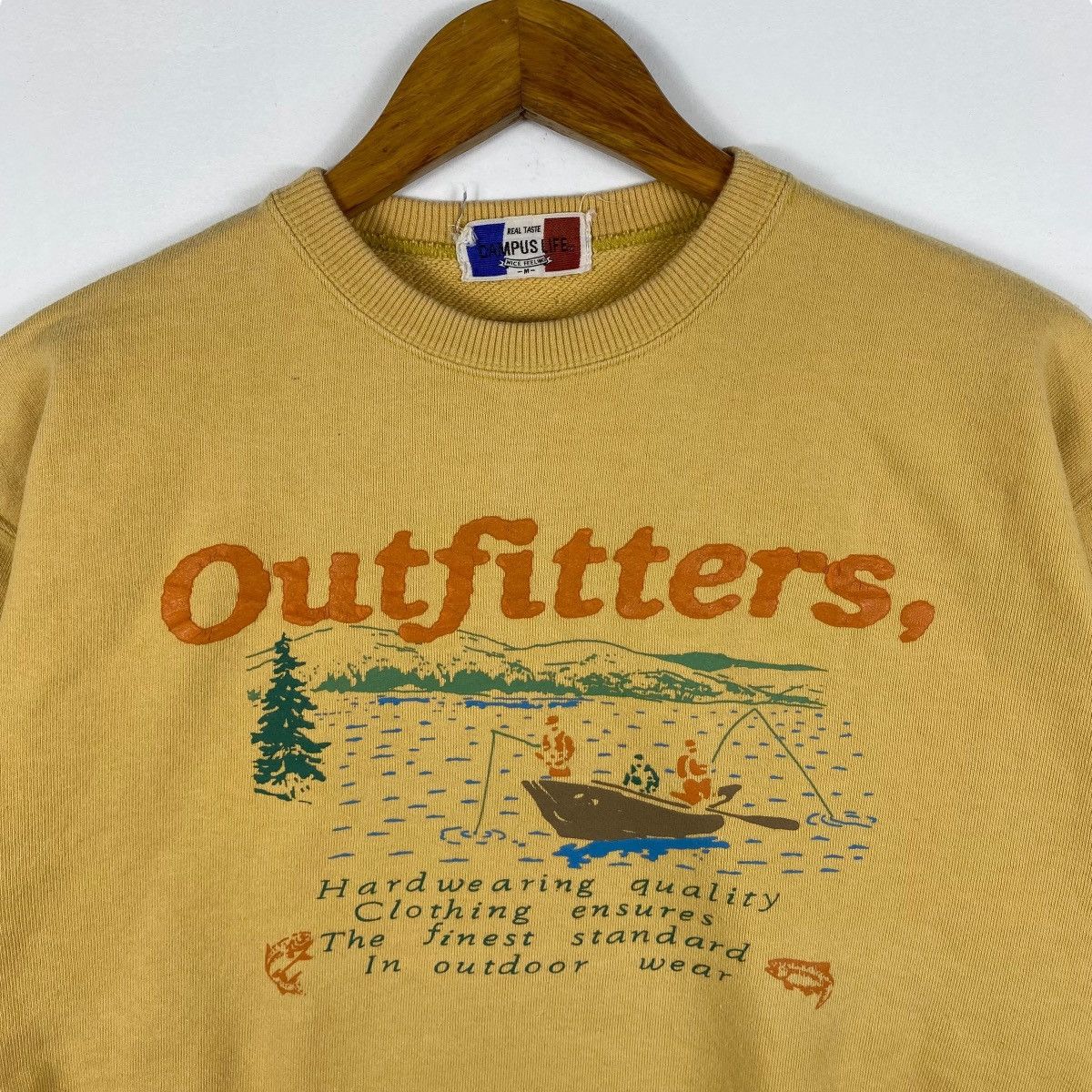 Vintage Vintage 90's OUTFITTERS Real Taste Campus Life Crewneck Size US M / EU 48-50 / 2 - 2 Thumbnail
