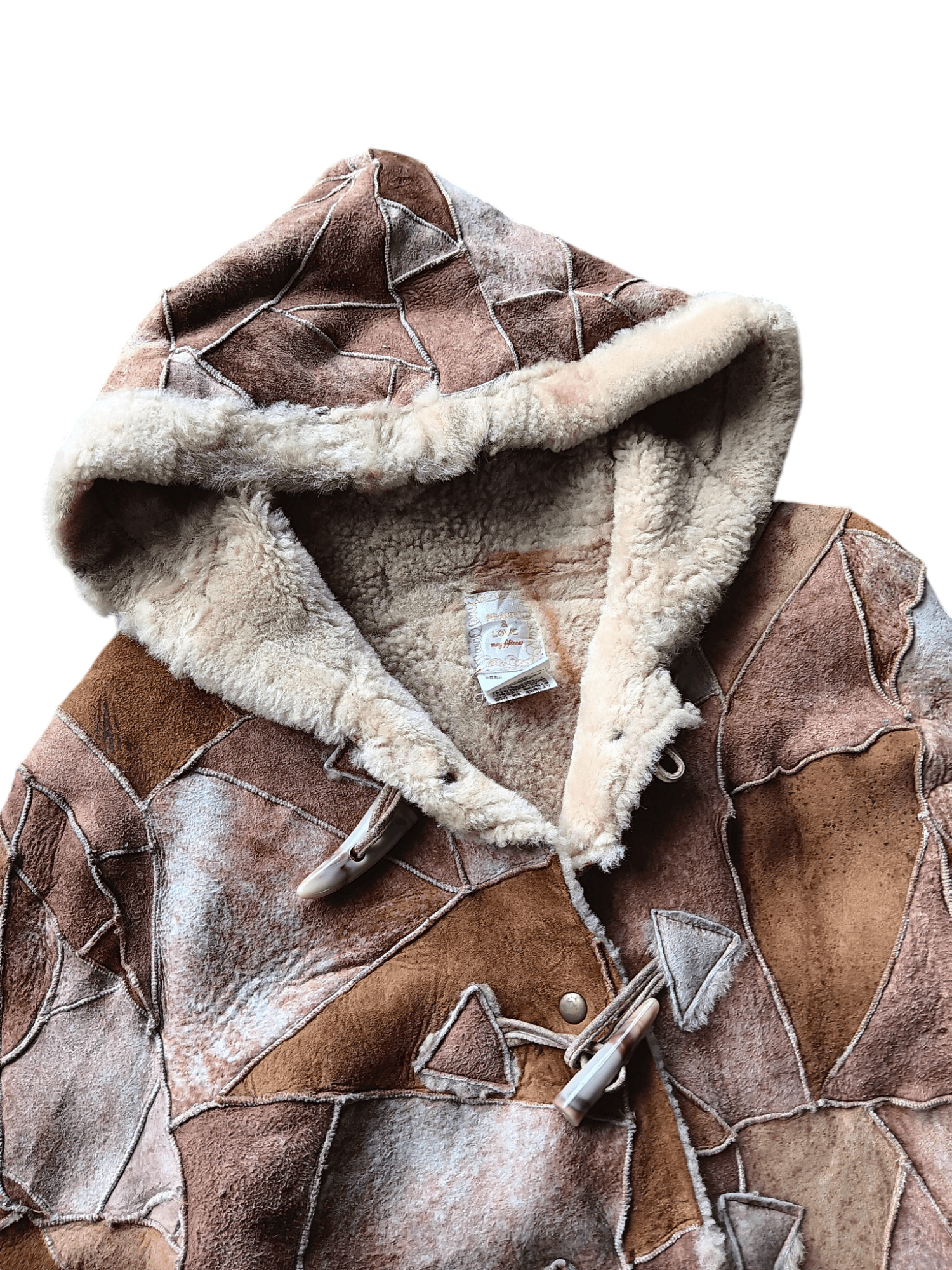 Japanese Brand × Le Grande Bleu (L.G.B.) Peace & love shep skin suede leather patchwork jacket Size M / US 6-8 / IT 42-44 - 2 Thumbnail