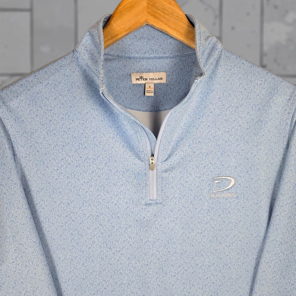 Peter Millar Peter Millar Crown Sport Perth Men's Golf/Casual 1/4 Zip Pullover Blue Golf Club Print Small Mens US Regular Size US S / EU 44-46 / 1 - 1 Thumbnail