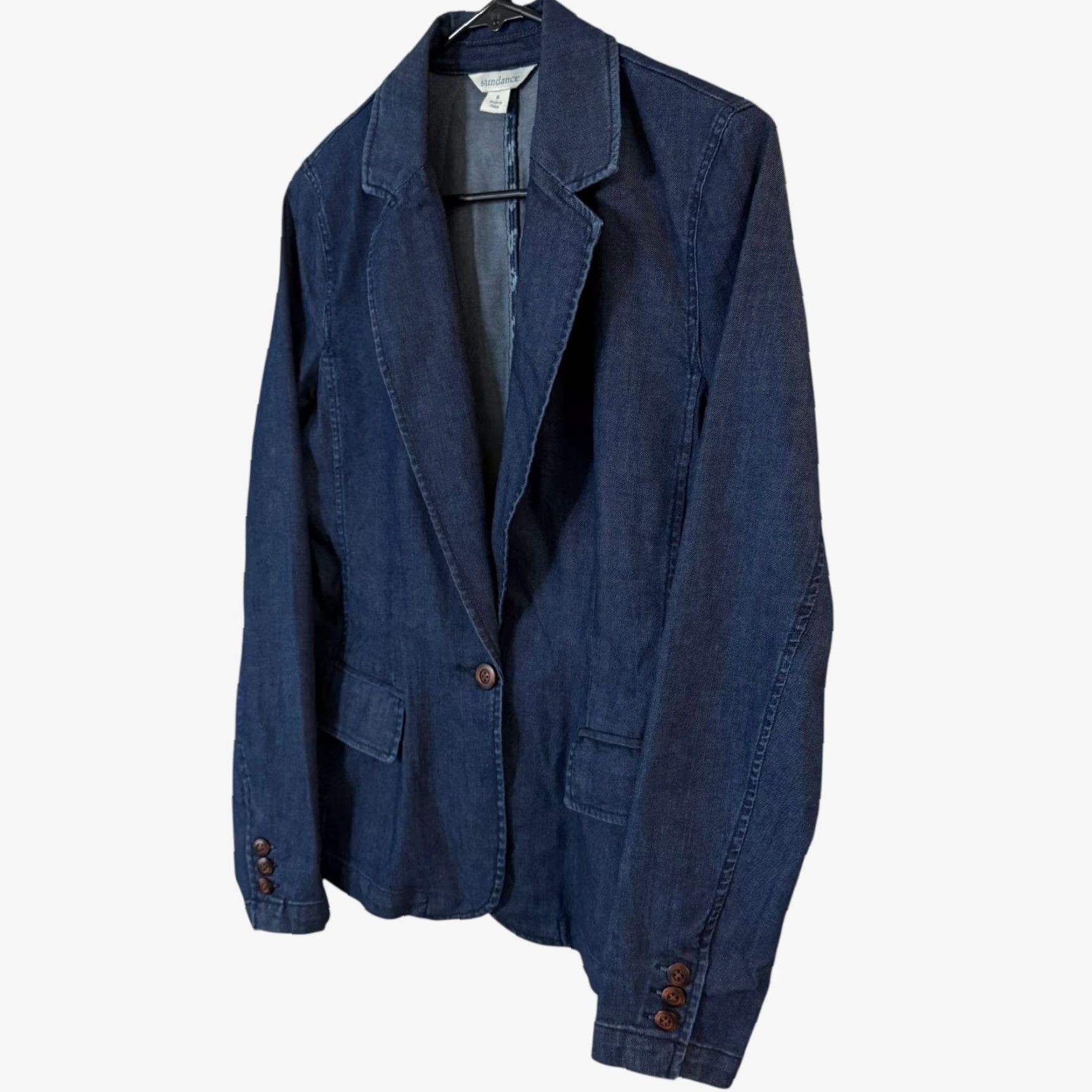 Vintage Sundance Western Denim Blazer Jacket Blue Women’s Size 8 Dark Wash Single-Button Blazer Regular Size M / US 6-8 / IT 42-44 - 2 Thumbnail