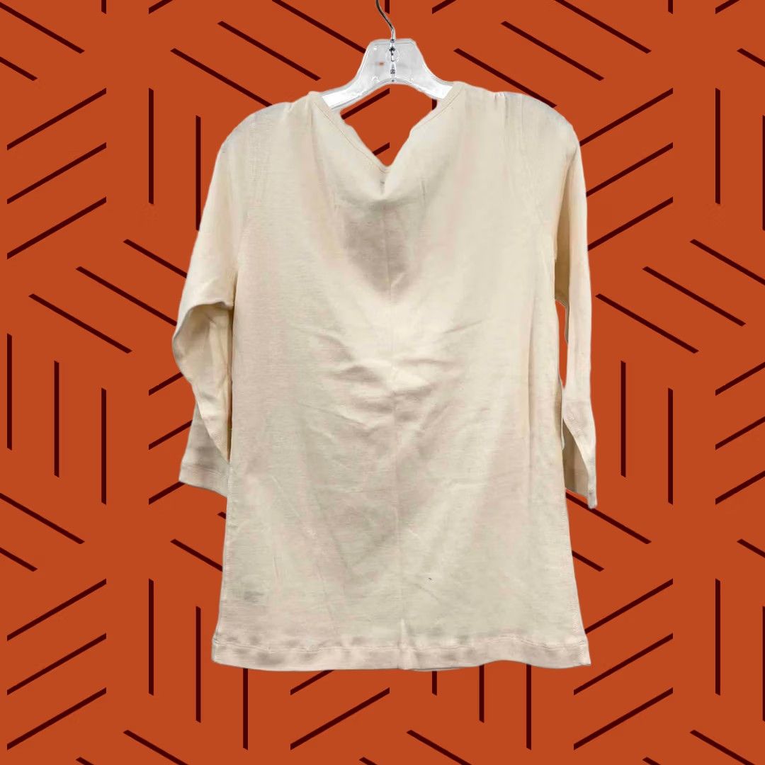 Vintage Pre-Owned Three Dots Ivory Size XL 3/4 Sleeve Shirt Size XL / US 12-14 / IT 48-50 - 1 Thumbnail