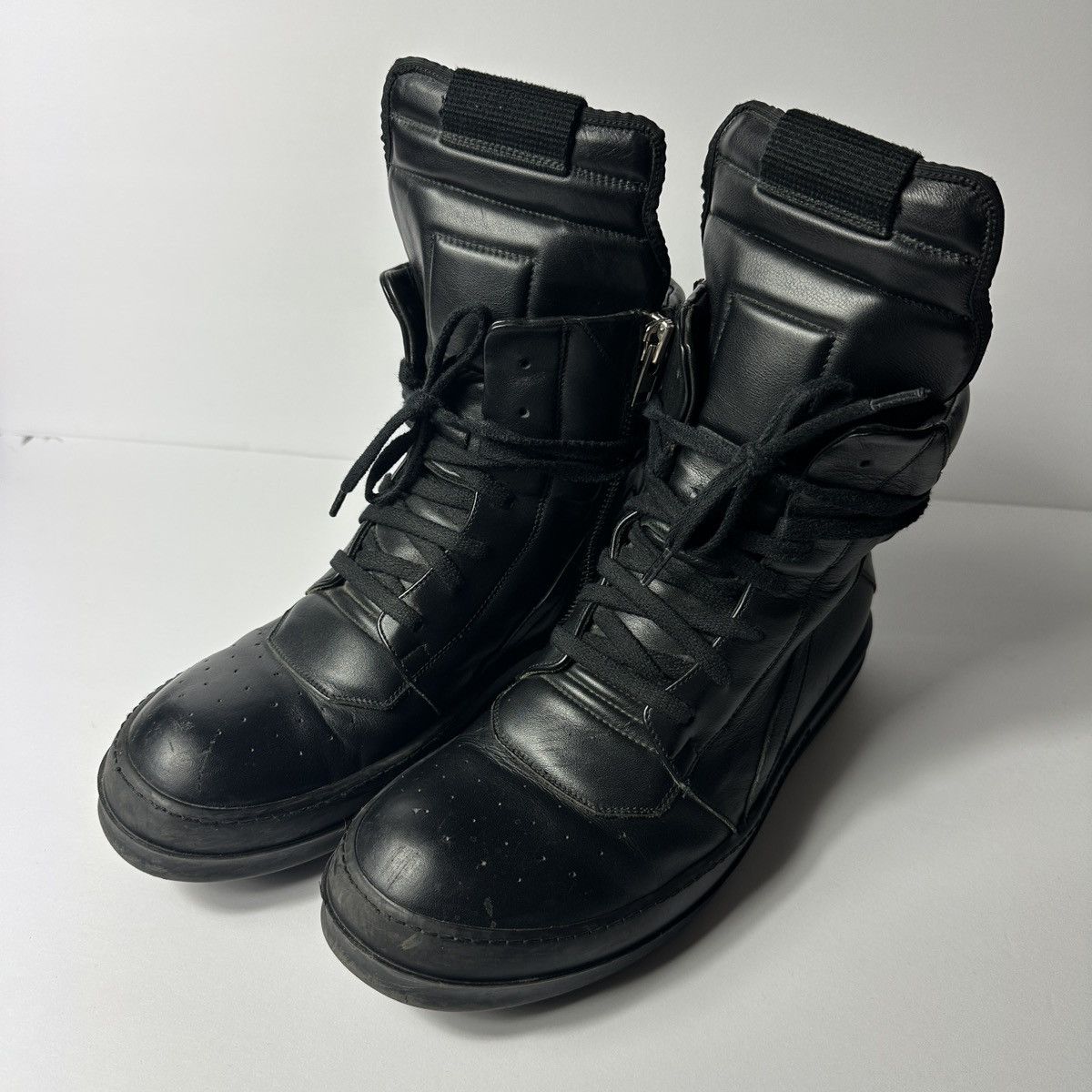 Rick Owens Geobaskets 2014 Triple Black w/ Box | Grailed