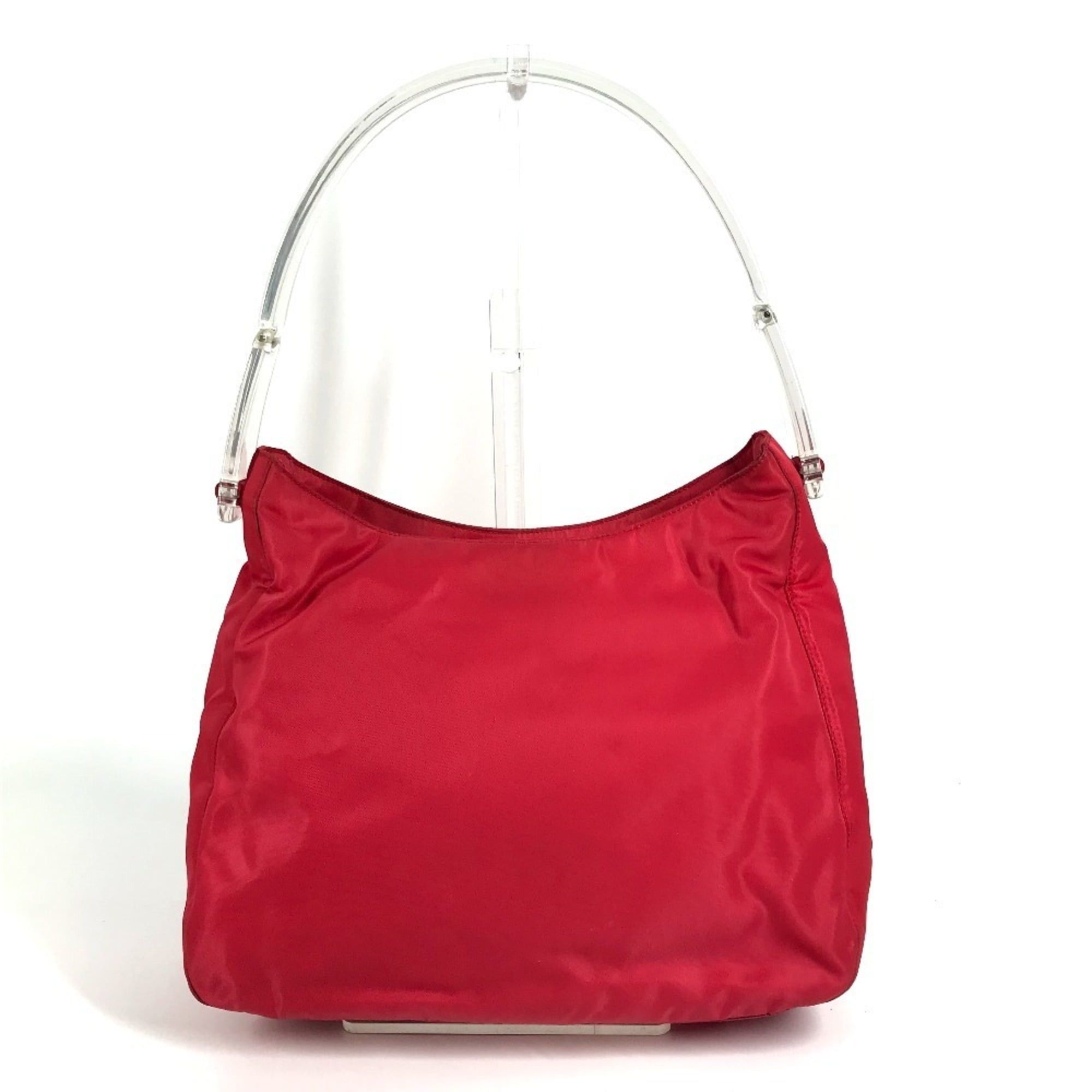 Prada PRADA Triangle Logo Plate Plastic Handle Bag Handbag 