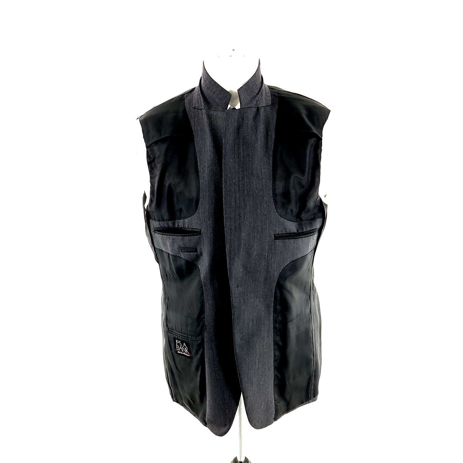Jos. A. Bank Jos A Bank Signature Wool 2 Button Blazer 40R Gray Herringbo Size 40R - 9 Thumbnail