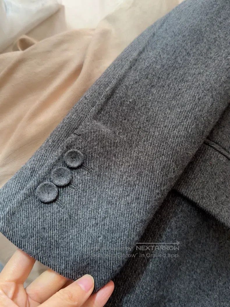 Fendi Fendi Woolen tweed coat, smoke gray, single-breasted stand Size S / US 4 / IT 40 - 3 Thumbnail