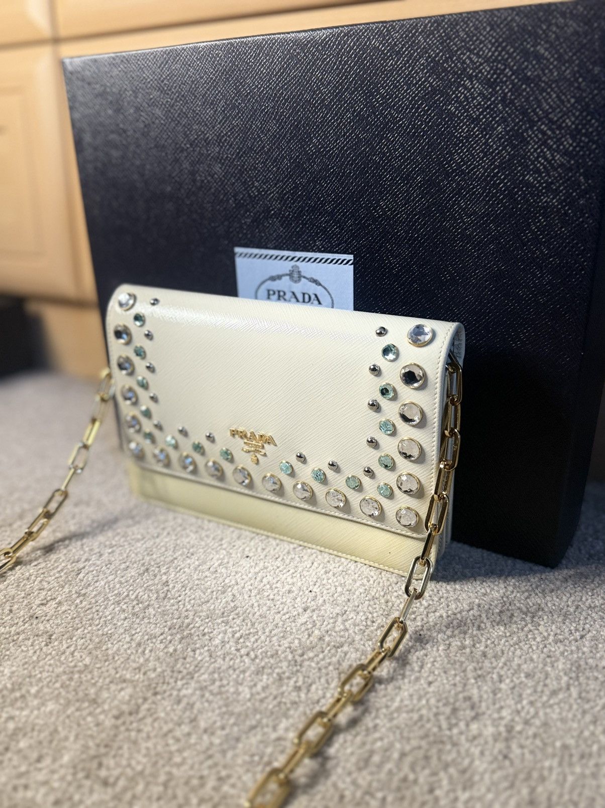 Prada prada team talco saffiano leather rhinestone jewel bijoux Size ONE SIZE - 3 Thumbnail