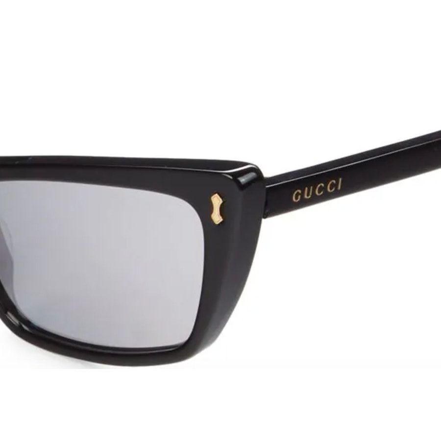 Gucci Gucci Rectangle Cat Eye Sunglasses Black Size ONE SIZE - 3 Thumbnail