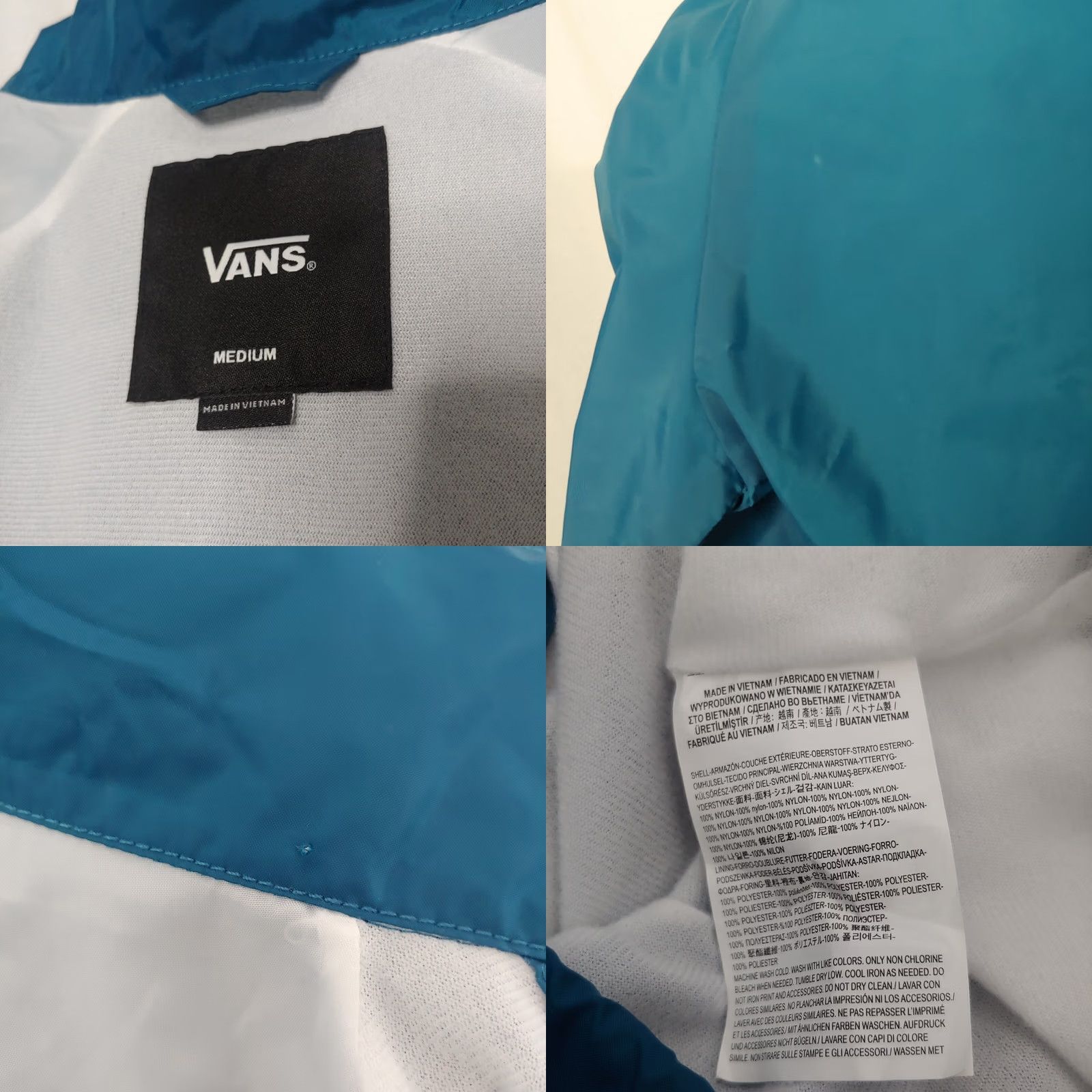 Vans VINTAGE VANS Jacket M Green Off The Wall Teal Snap Retro Skater Military Spec Size US M / EU 48-50 / 2 - 9 Thumbnail
