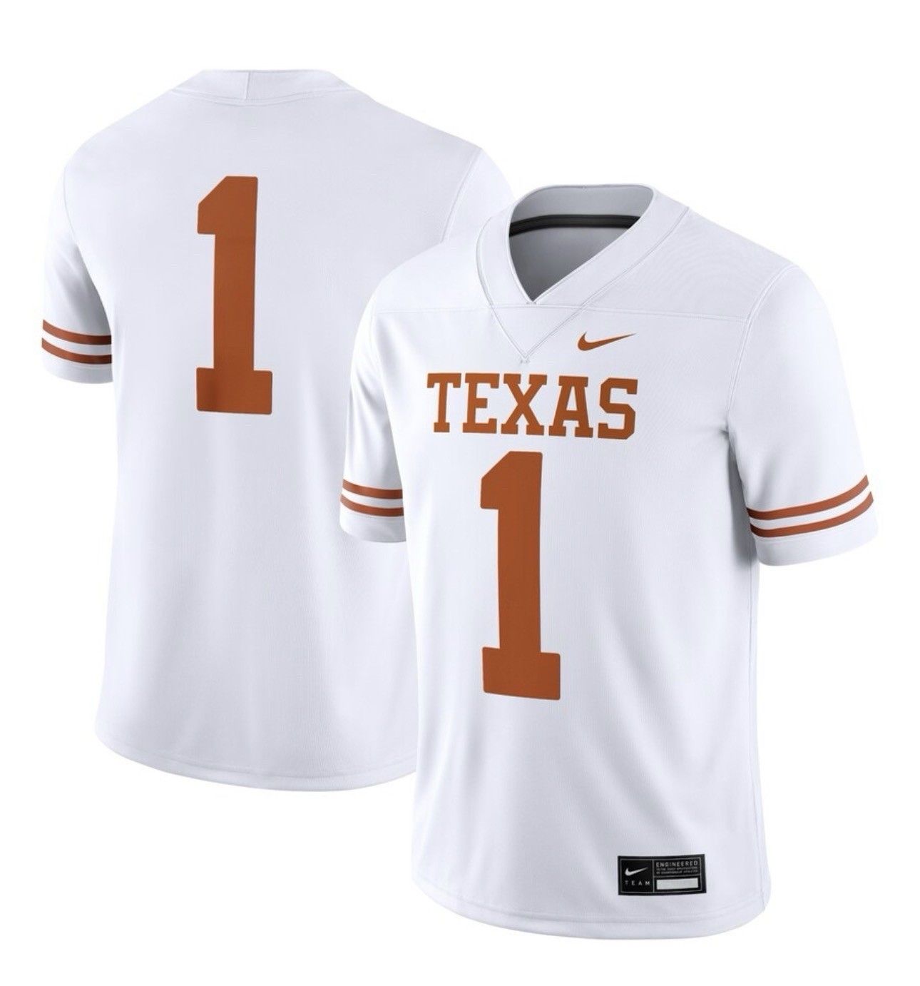 Nike Mens L Nike White University Texas Longhorns Jersey Football Size US L / EU 52-54 / 3 - 1 Thumbnail