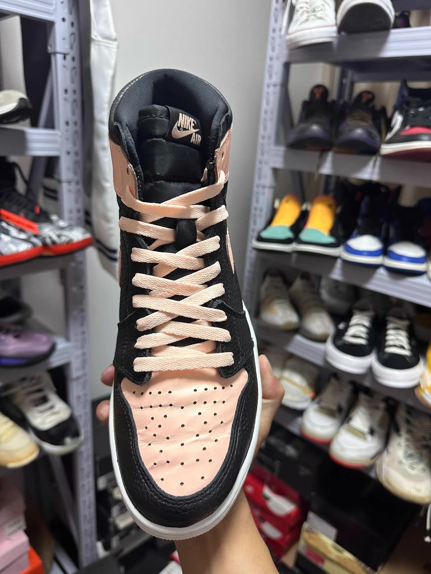 Nike AJ1 Black Pink Toe Ｑ20 Size US 10 / EU 43 - 4 Thumbnail